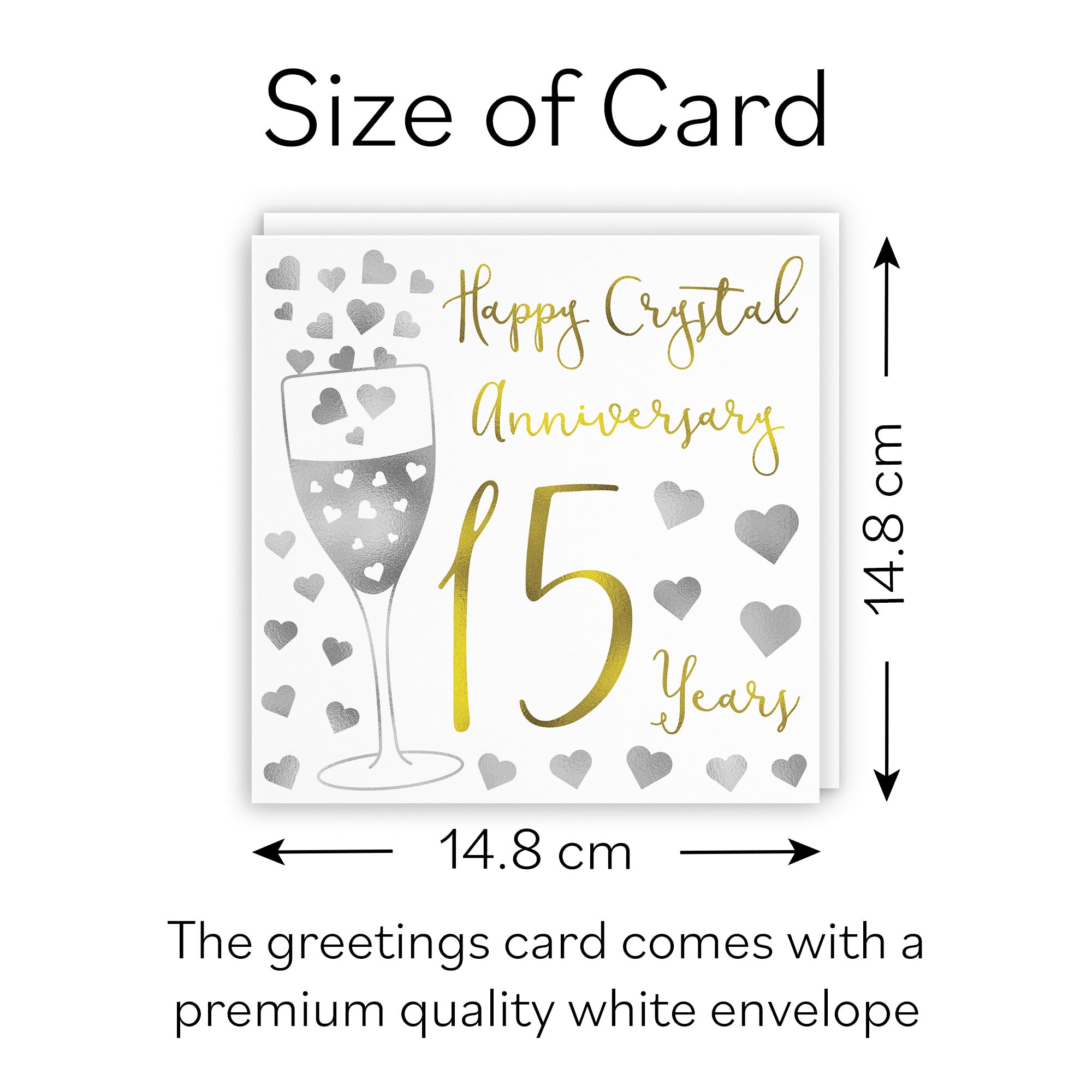 15th Anniversary Card Silver Hearts - Default Title (B08FH6FSYX)