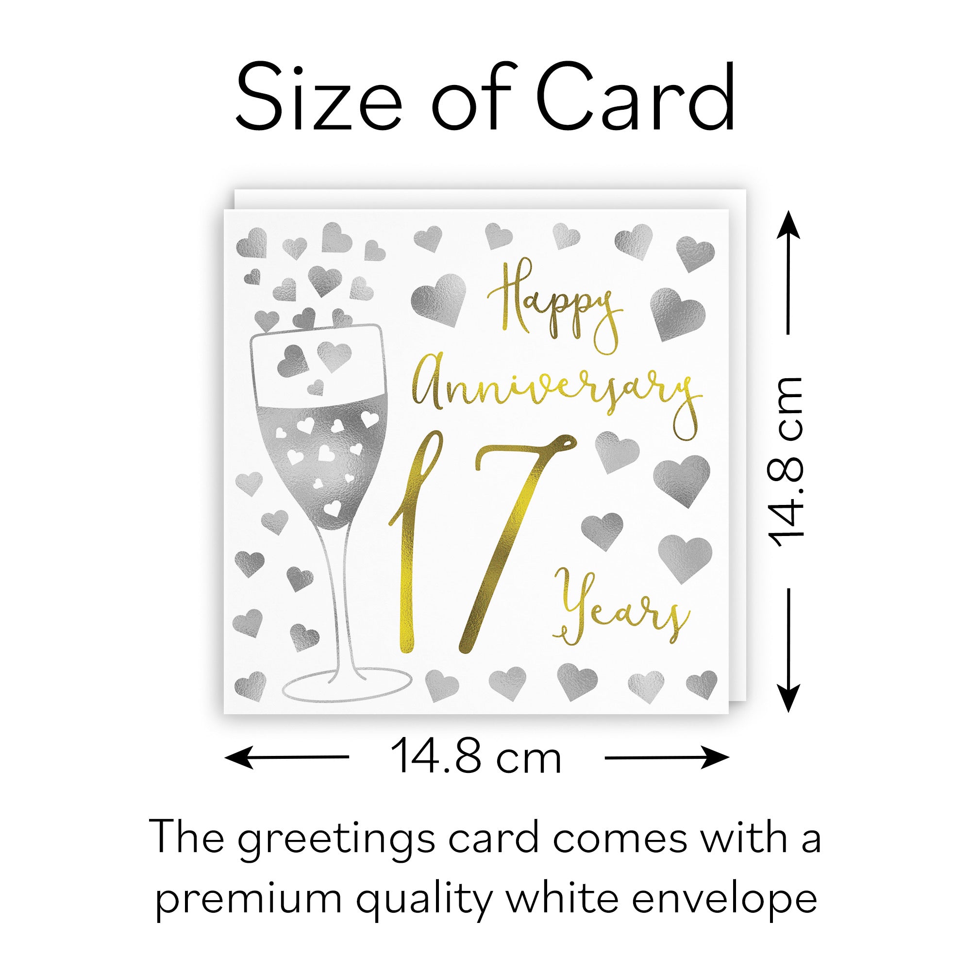 17th Anniversary Card Silver Hearts - Default Title (B08FH6TX88)