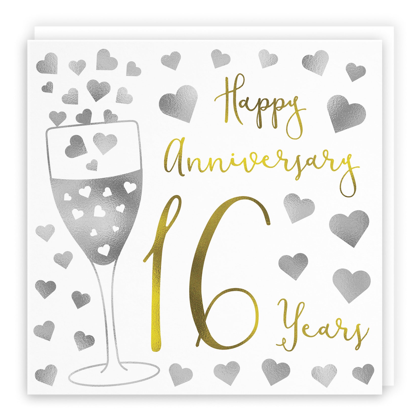 16th Anniversary Card Silver Hearts - Default Title (B08FH6VBSC)