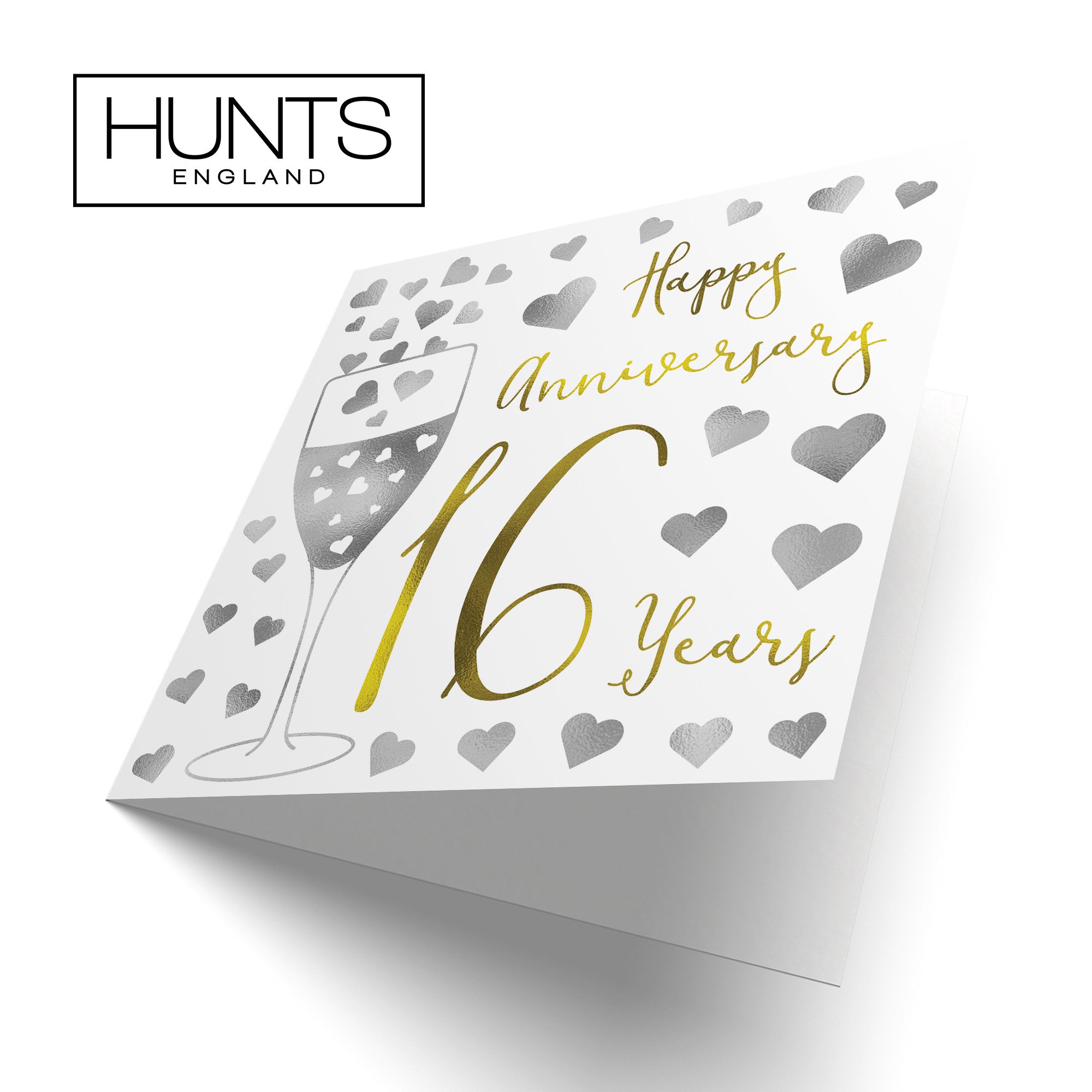 16th Anniversary Card Silver Hearts - Default Title (B08FH6VBSC)