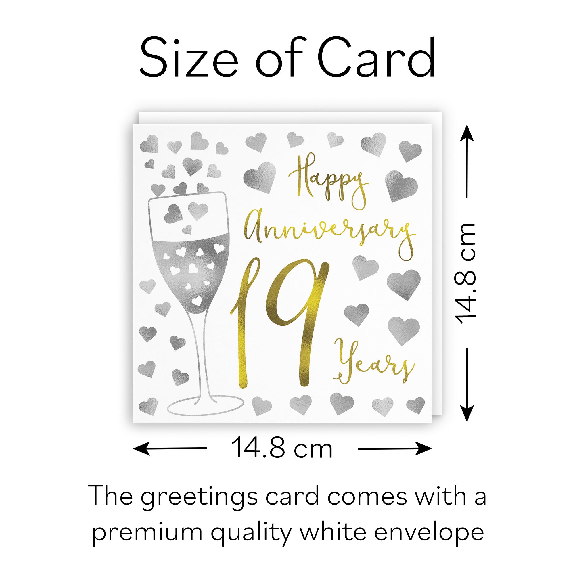 19th Anniversary Card Silver Hearts - Default Title (B08FH8NP7D)