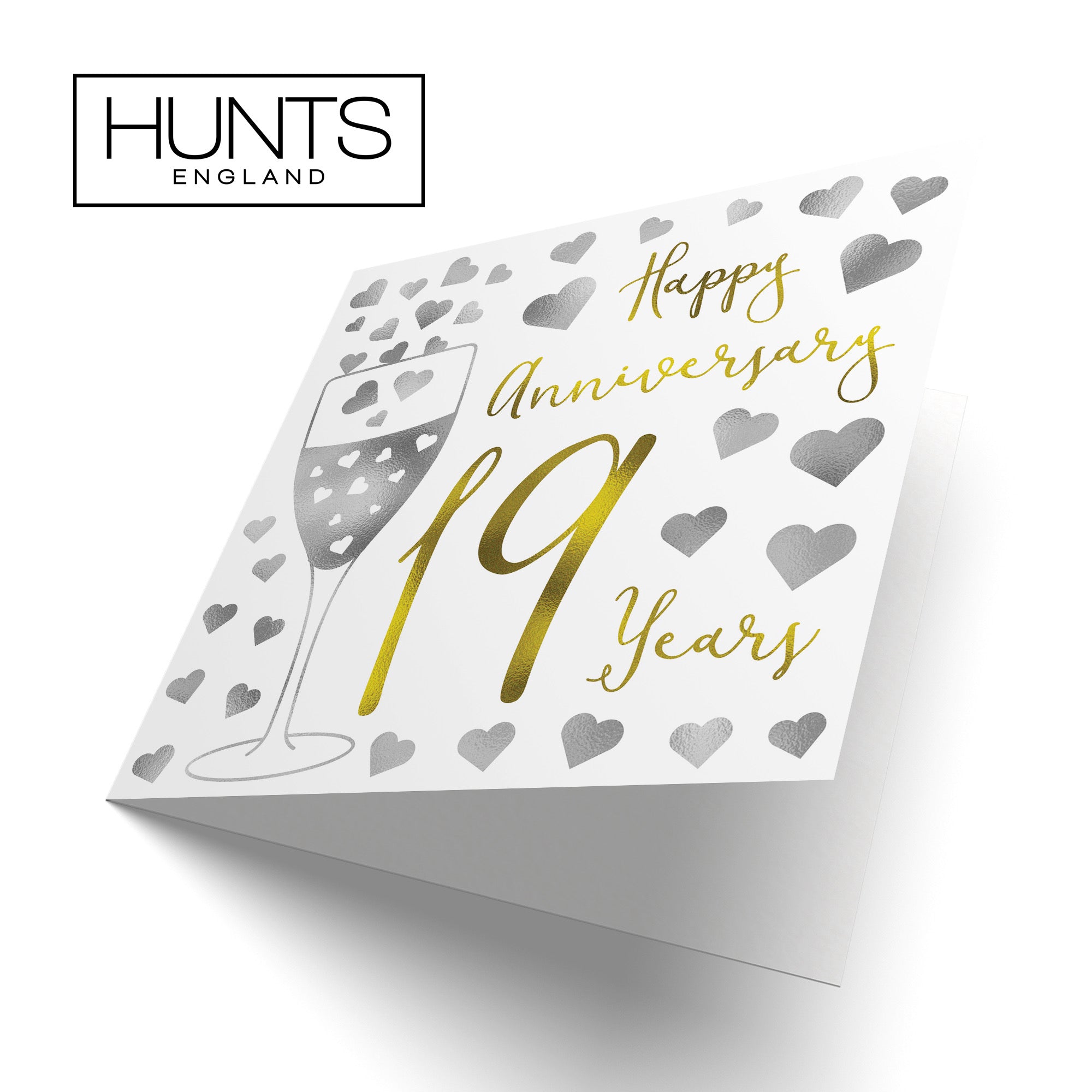 19th Anniversary Card Silver Hearts - Default Title (B08FH8NP7D)