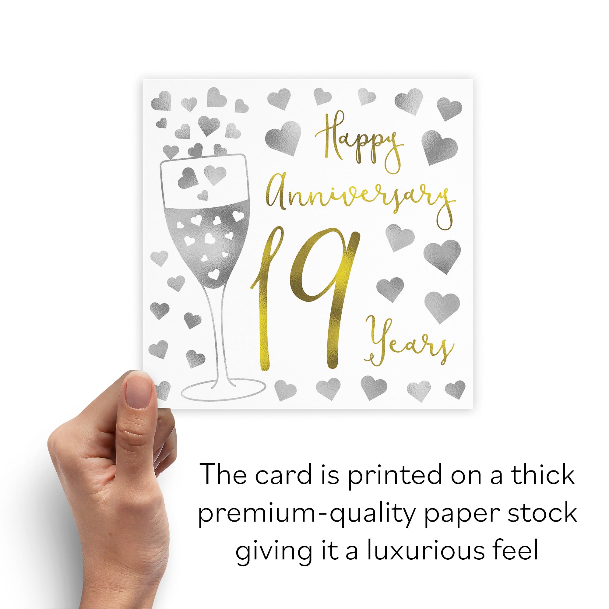 19th Anniversary Card Silver Hearts - Default Title (B08FH8NP7D)