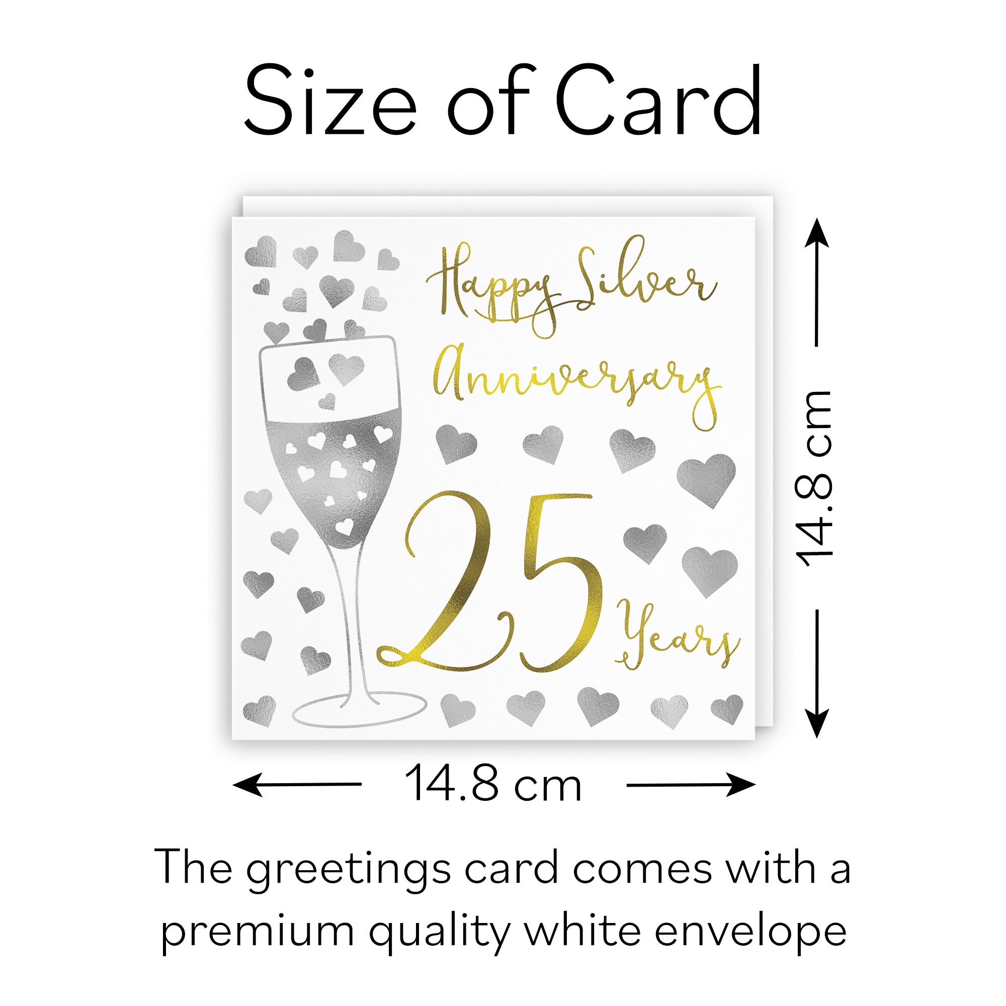 25th Anniversary Card Silver Hearts - Default Title (B08FH957HF)