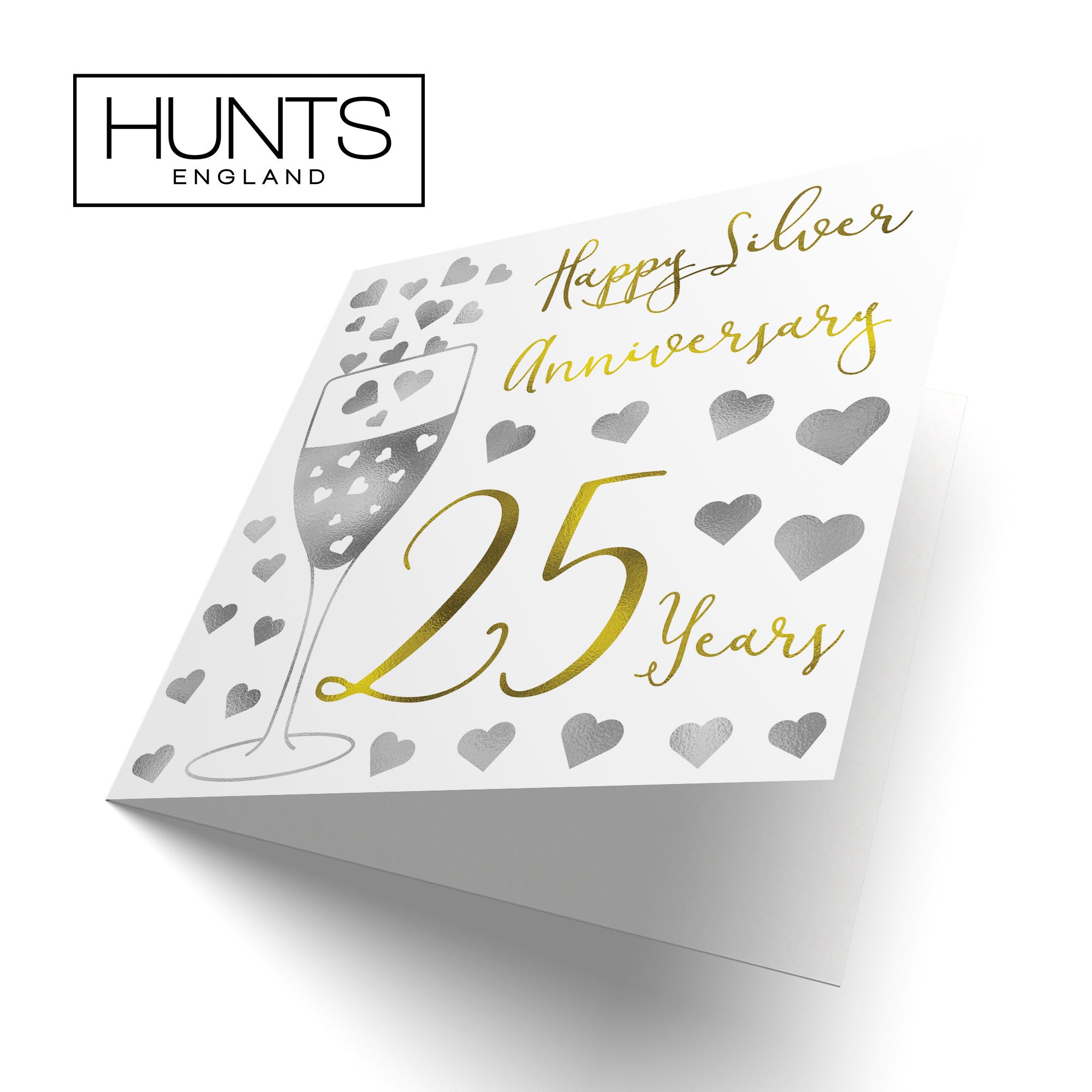 25th Anniversary Card Silver Hearts - Default Title (B08FH957HF)