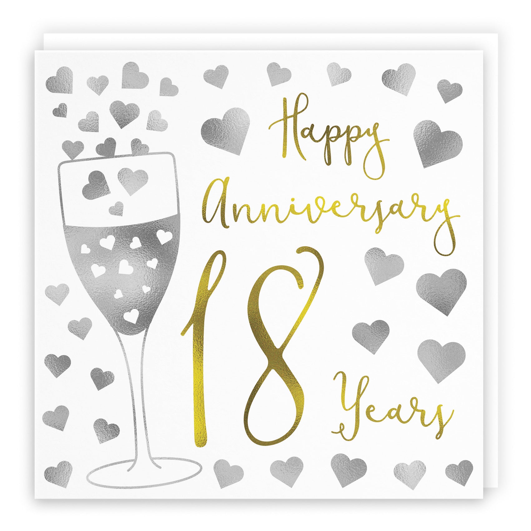 18th Anniversary Card Silver Hearts - Default Title (B08FH99TGZ)