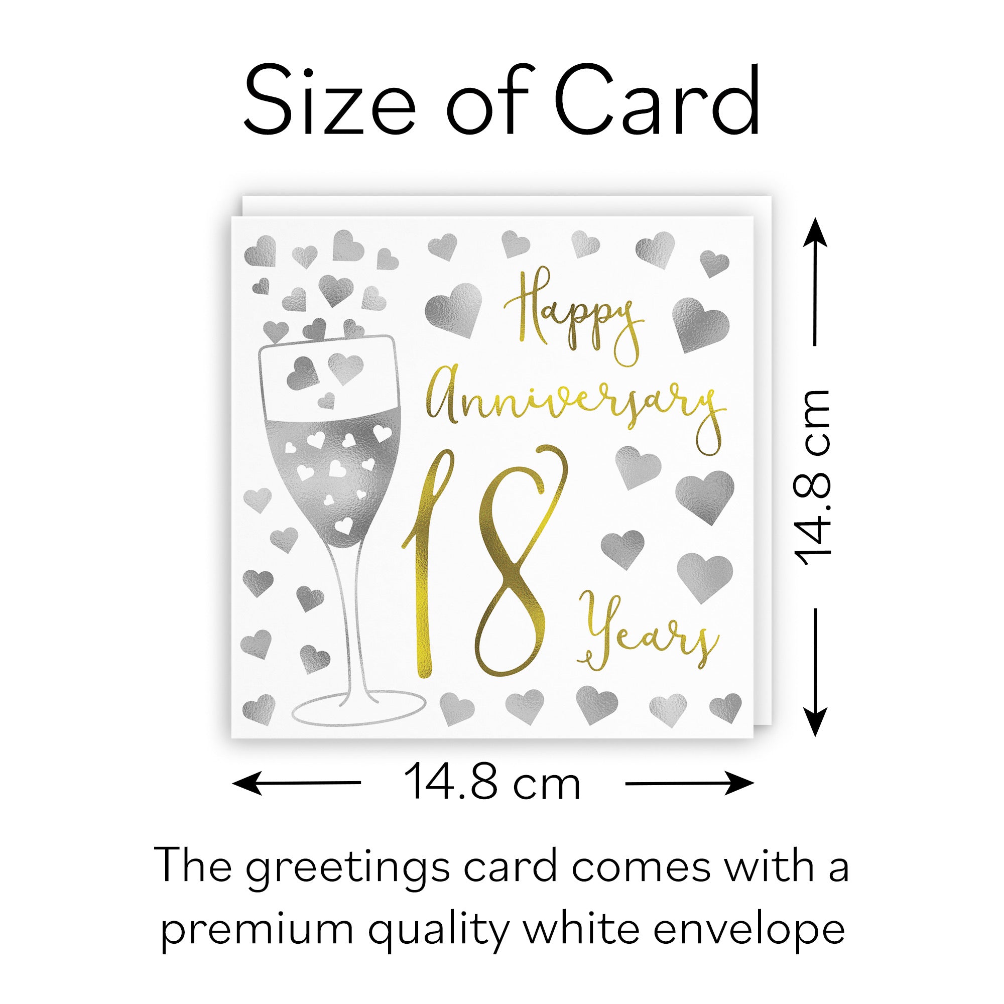 18th Anniversary Card Silver Hearts - Default Title (B08FH99TGZ)