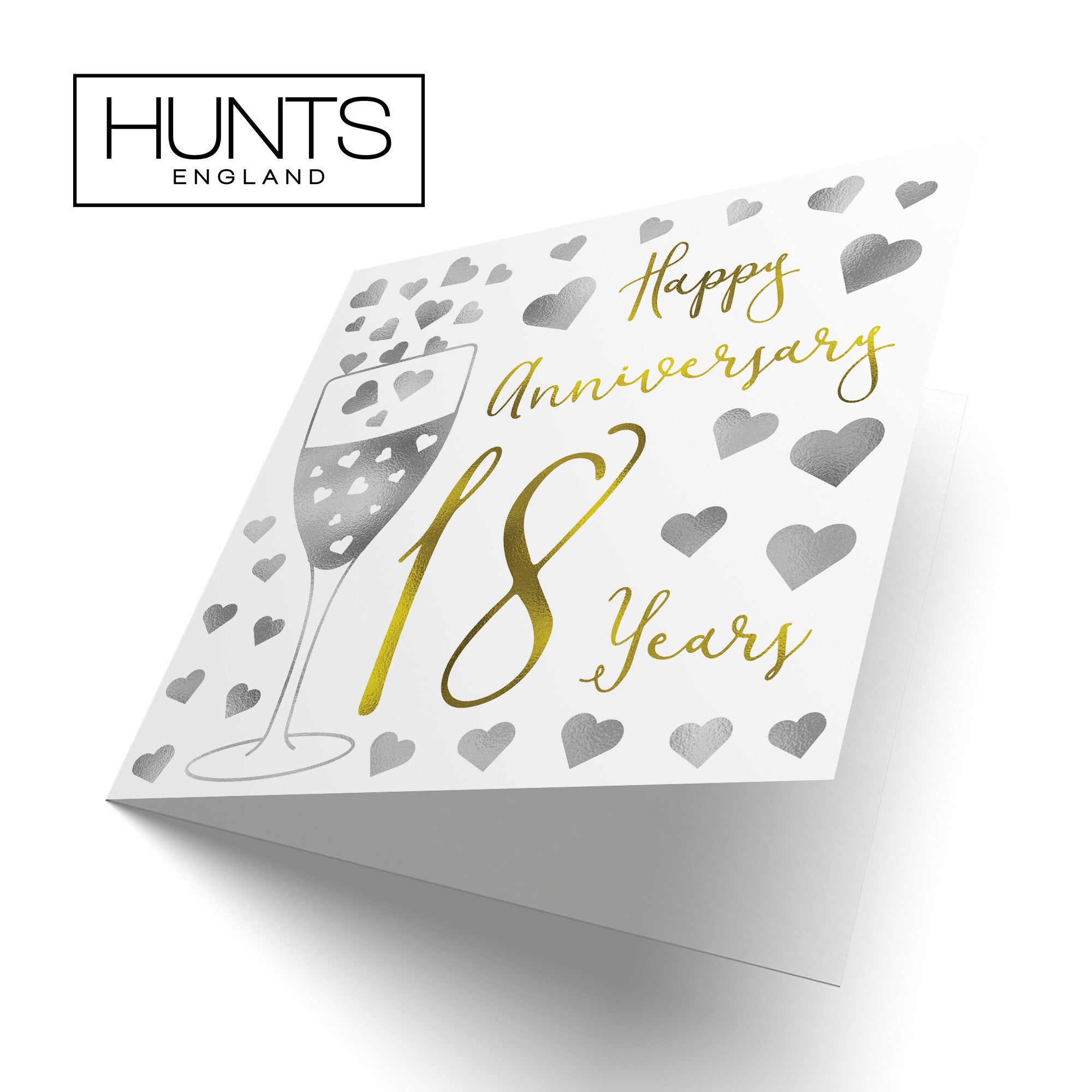 18th Anniversary Card Silver Hearts - Default Title (B08FH99TGZ)