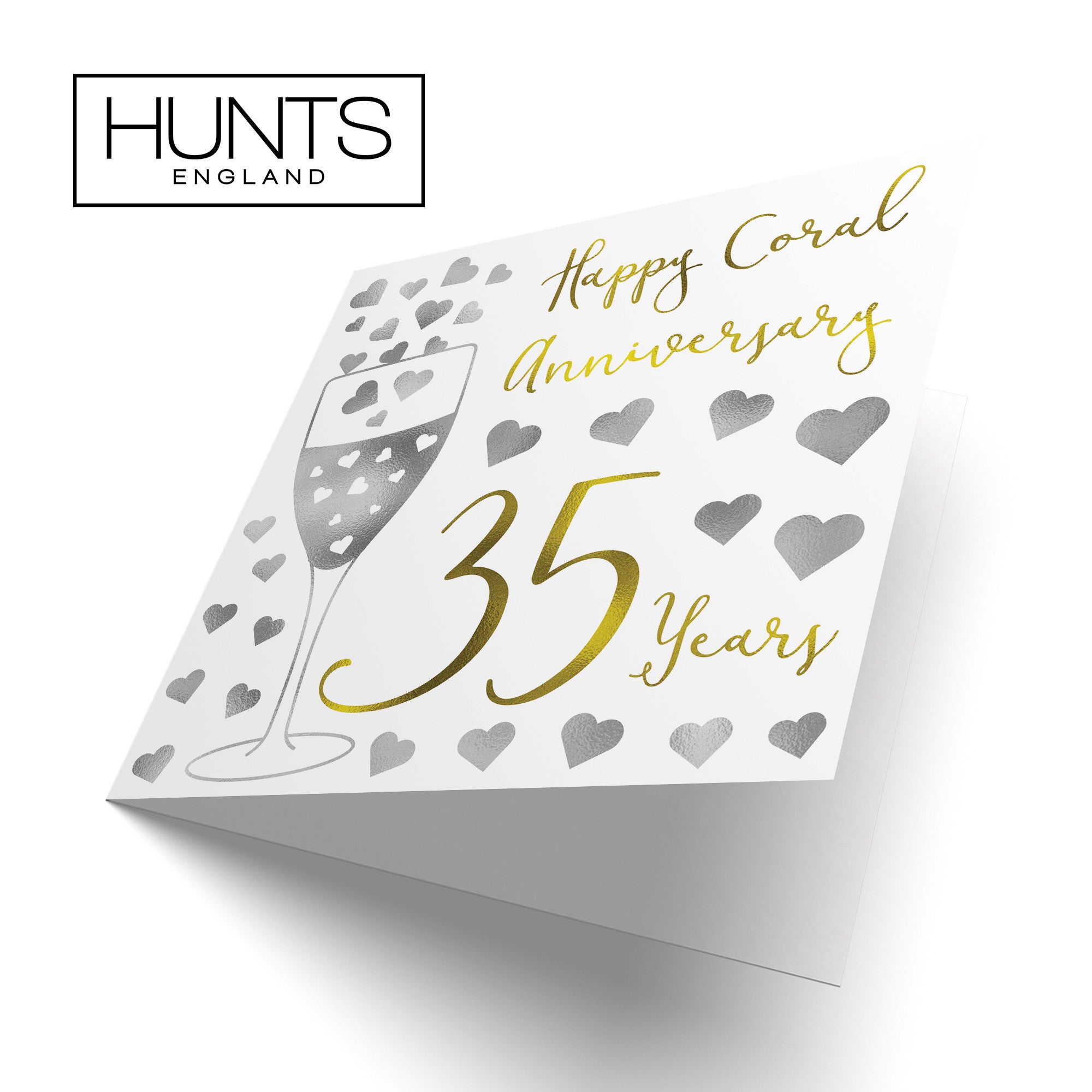 35th Anniversary Card Silver Hearts - Default Title (B08FH9KZVP)