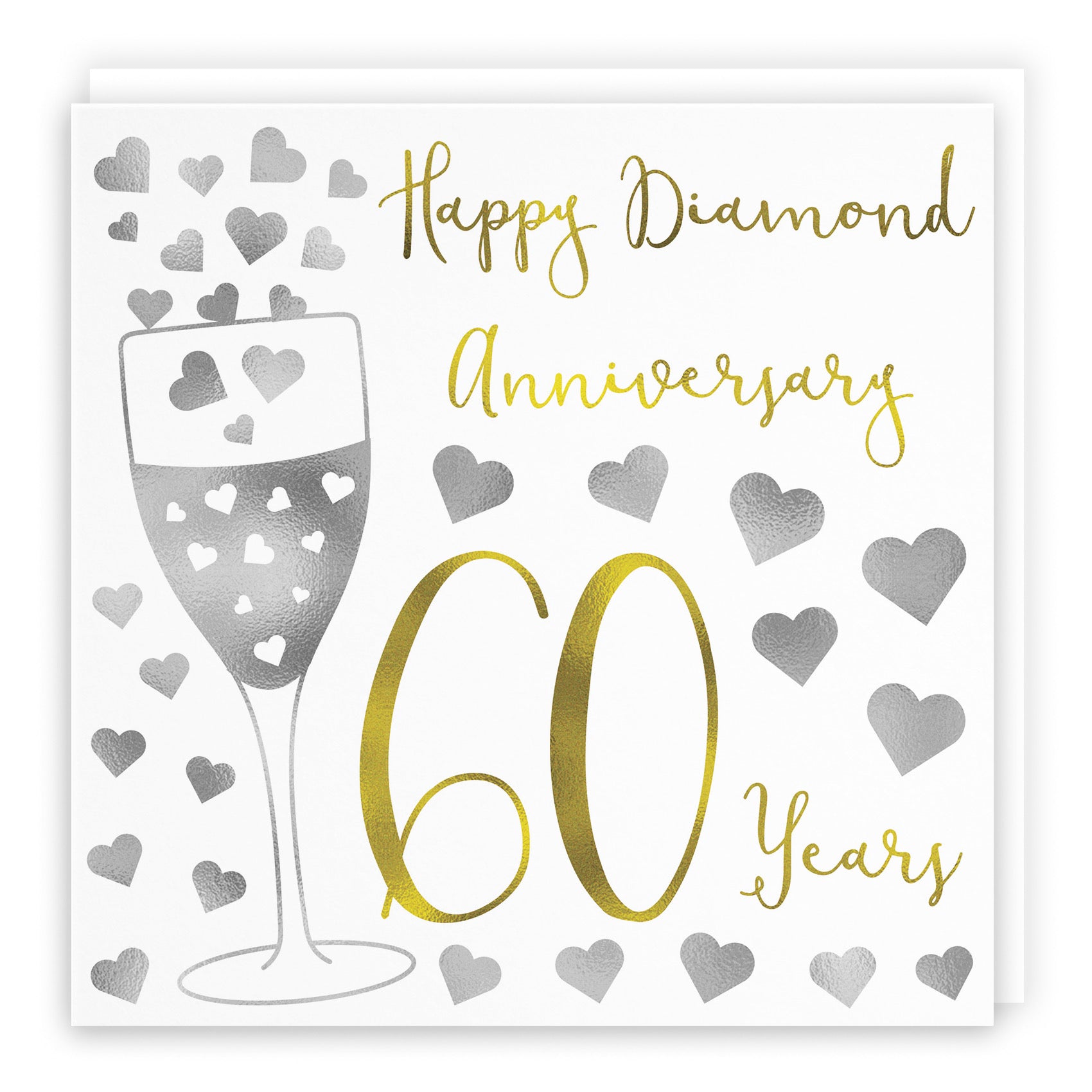 60th Anniversary Card Silver Hearts - Default Title (B08FH9M5TW)