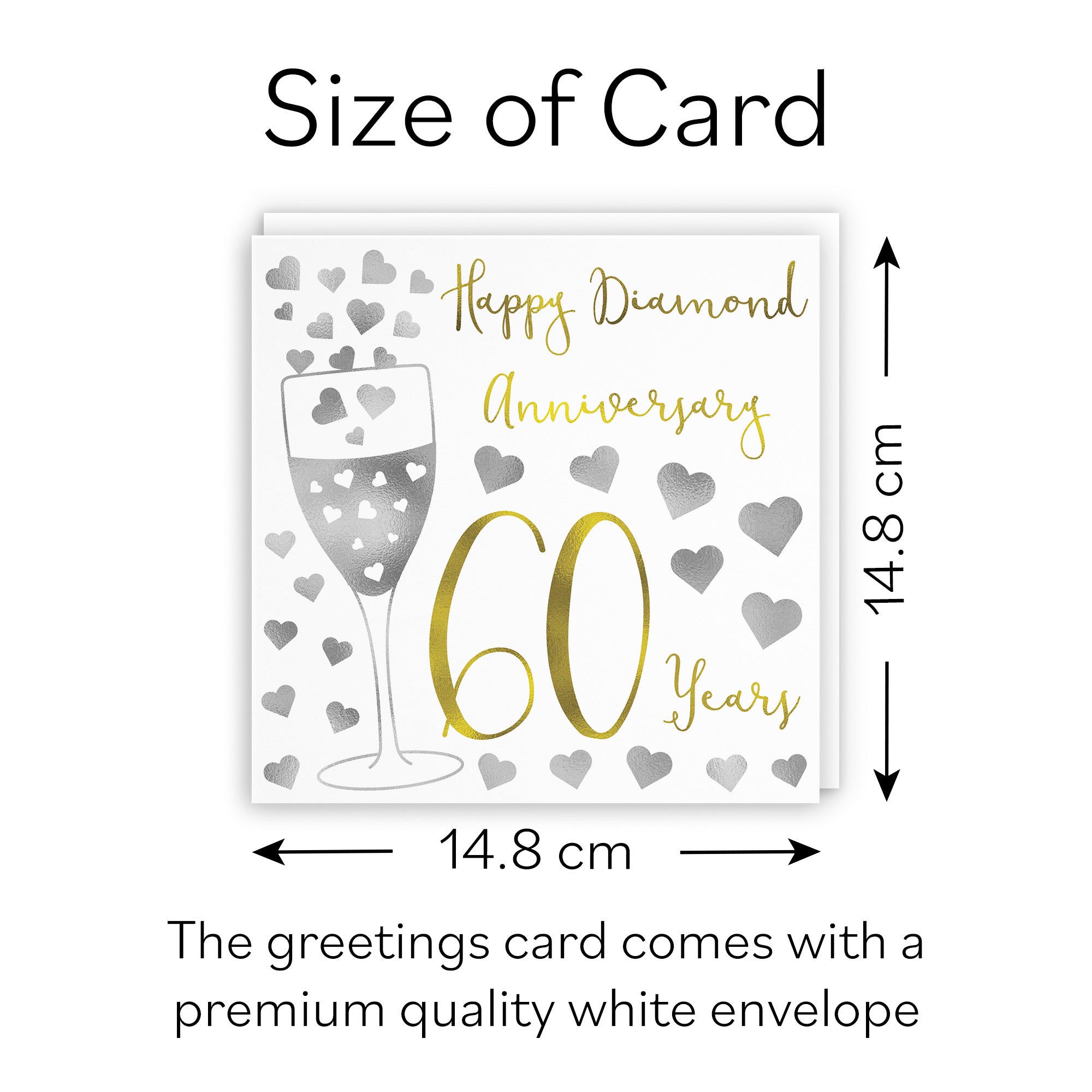 60th Anniversary Card Silver Hearts - Default Title (B08FH9M5TW)