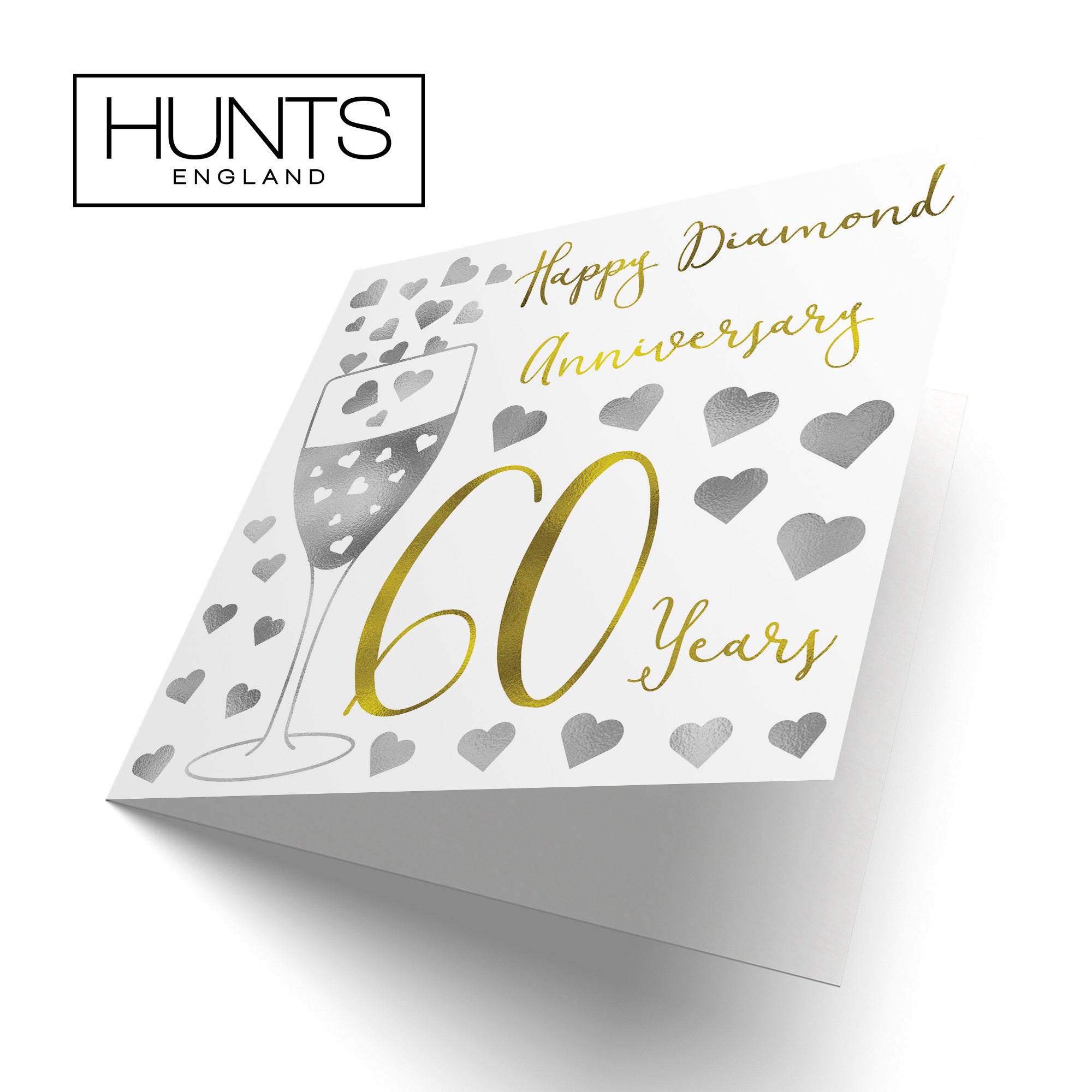 60th Anniversary Card Silver Hearts - Default Title (B08FH9M5TW)