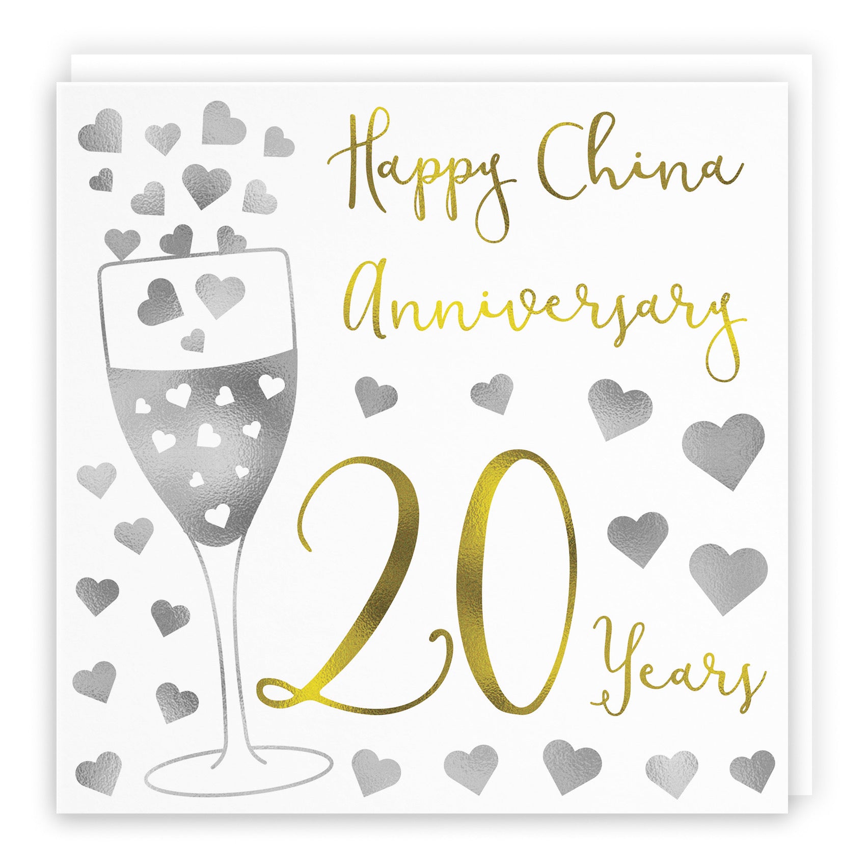 20th Anniversary Card Silver Hearts - Default Title (B08FH9MQ86)