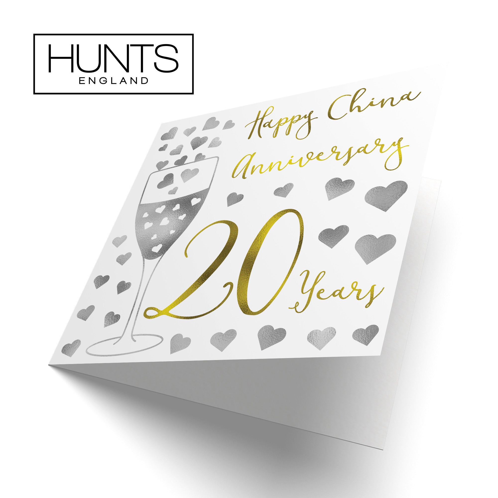 20th Anniversary Card Silver Hearts - Default Title (B08FH9MQ86)