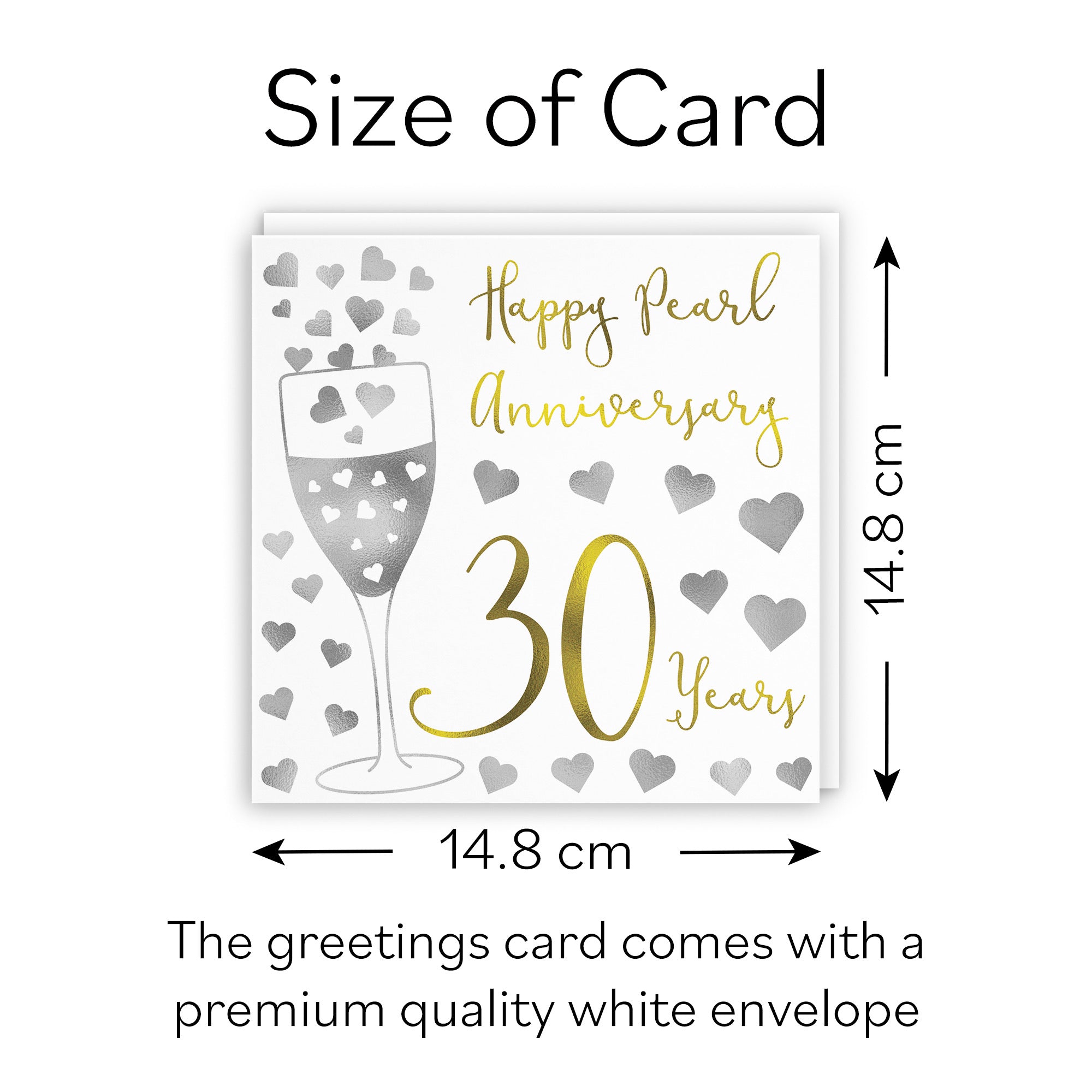 30th Anniversary Card Silver Hearts - Default Title (B08FHB275D)