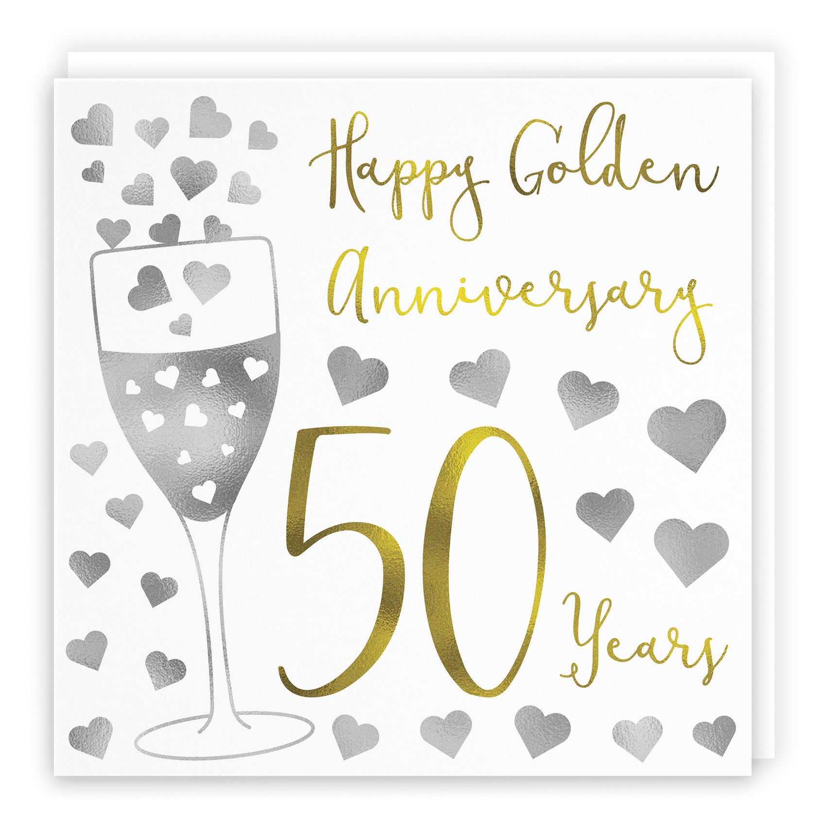 50th Anniversary Card Silver Hearts - Default Title (B08FHB81B4)