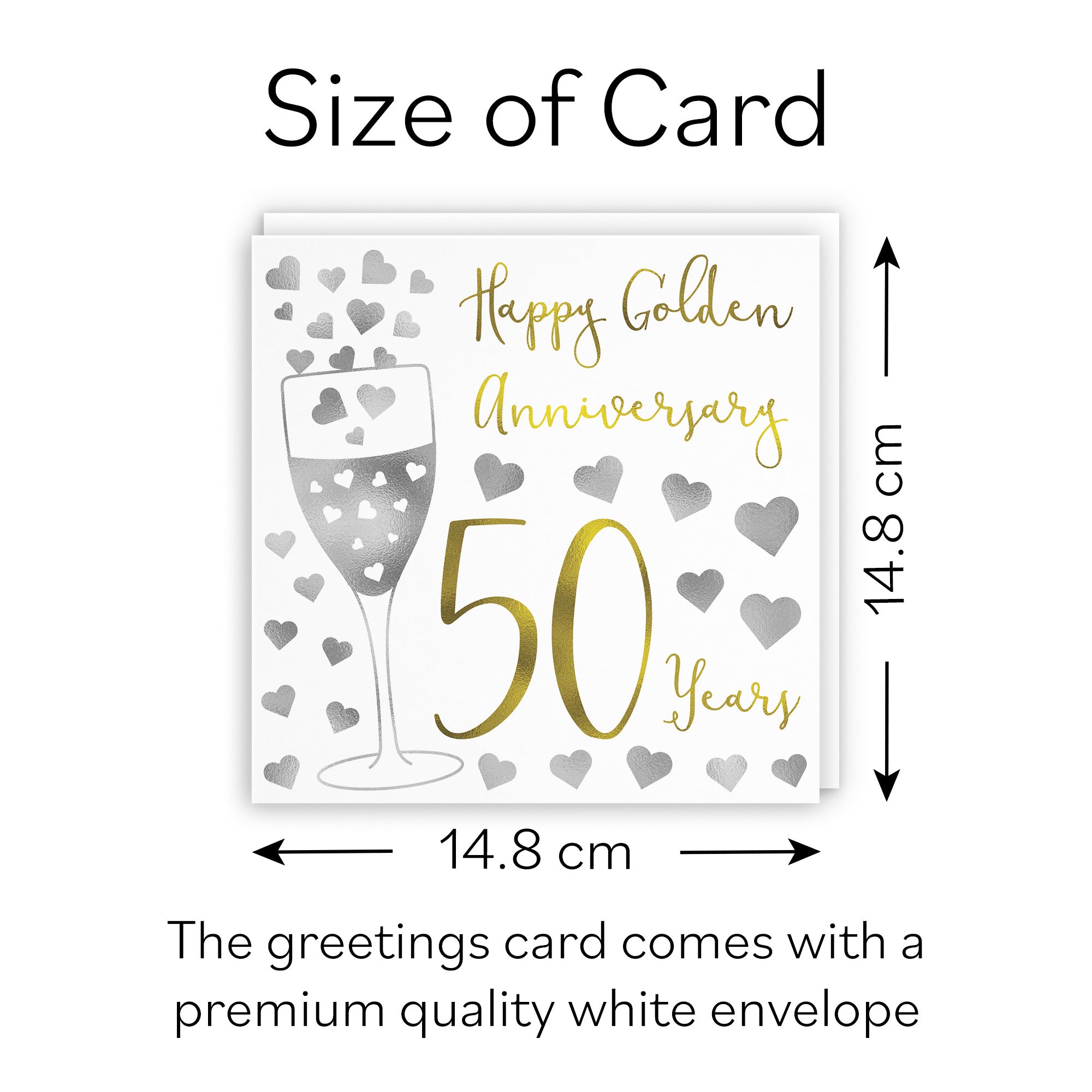 50th Anniversary Card Silver Hearts - Default Title (B08FHB81B4)