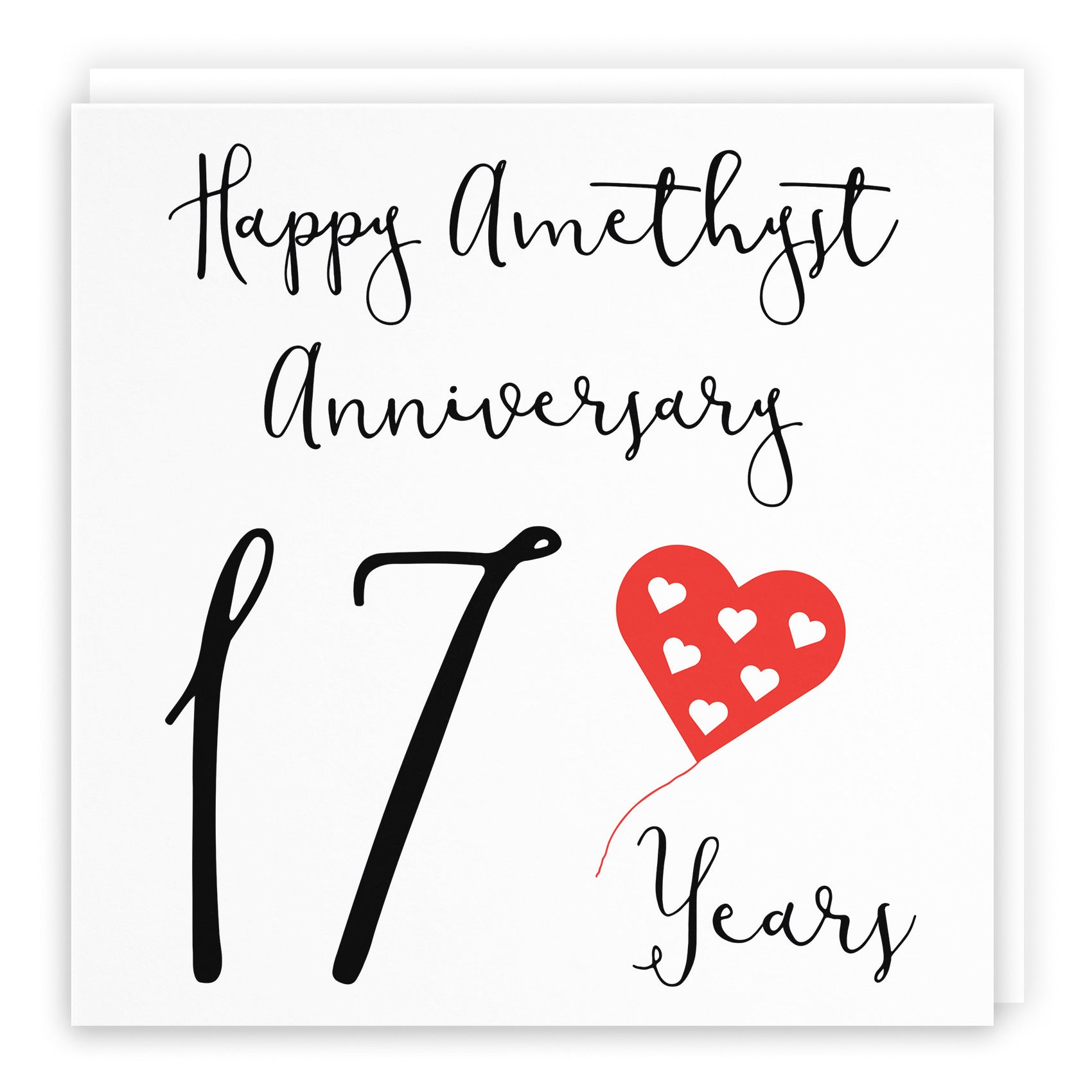 17th Anniversary Card Red Heart - Default Title (B08FHBB2HR)