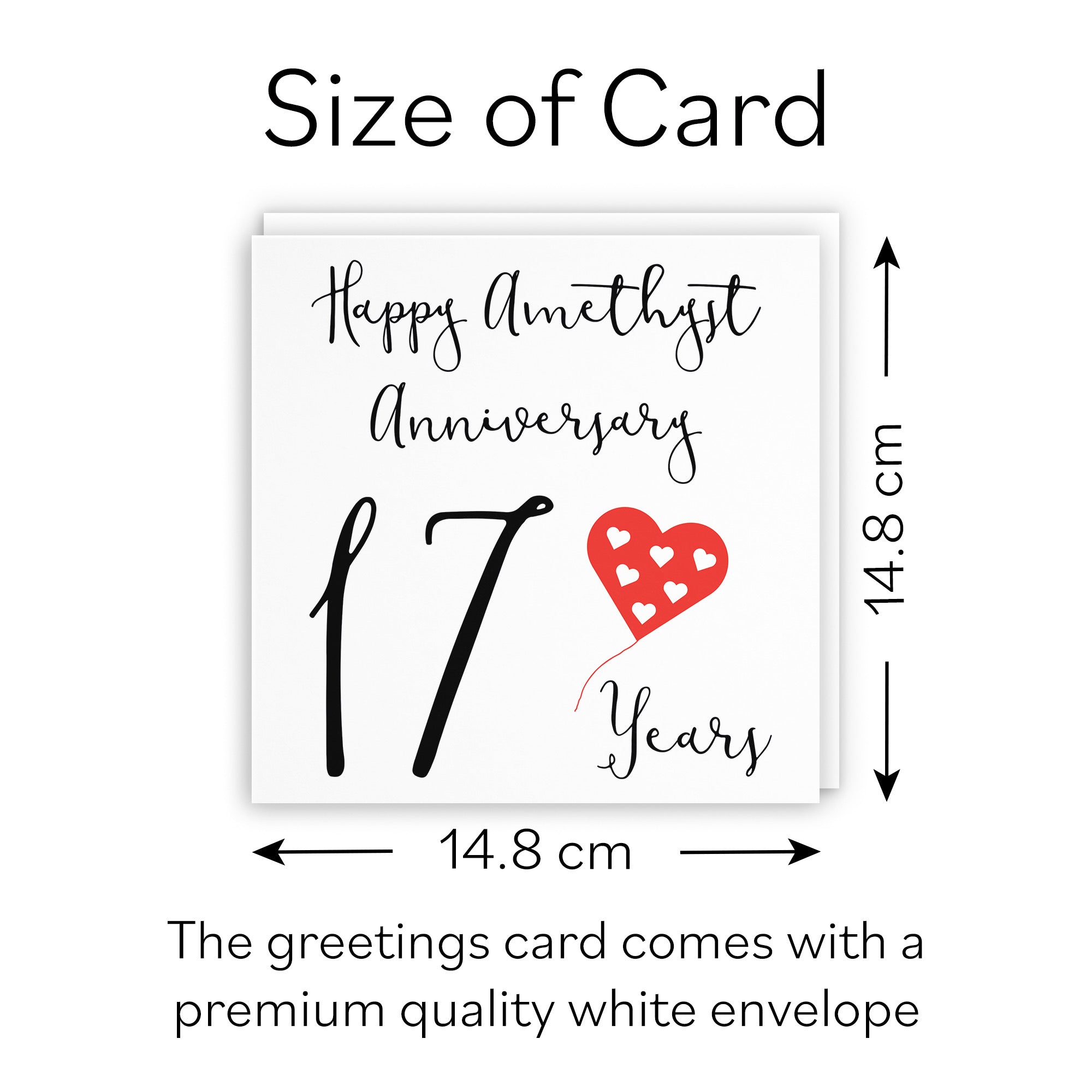 17th Anniversary Card Red Heart - Default Title (B08FHBB2HR)