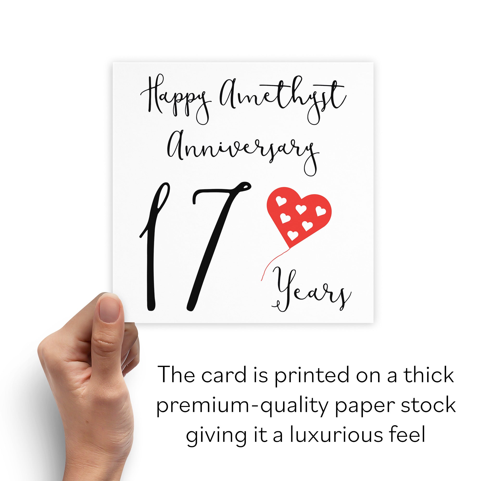 17th Anniversary Card Red Heart - Default Title (B08FHBB2HR)