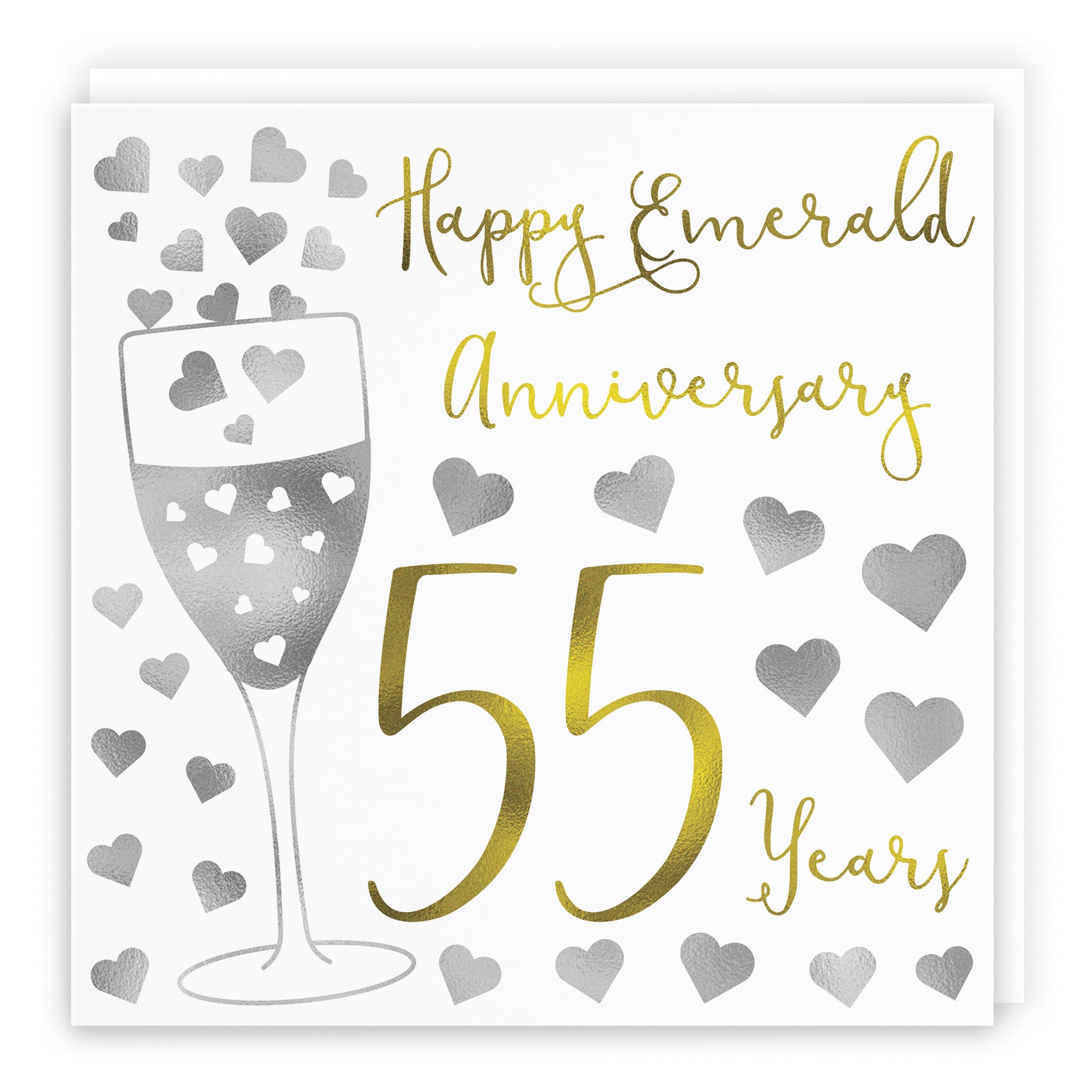 55th Anniversary Card Silver Hearts - Default Title (B08FHBB7KV)