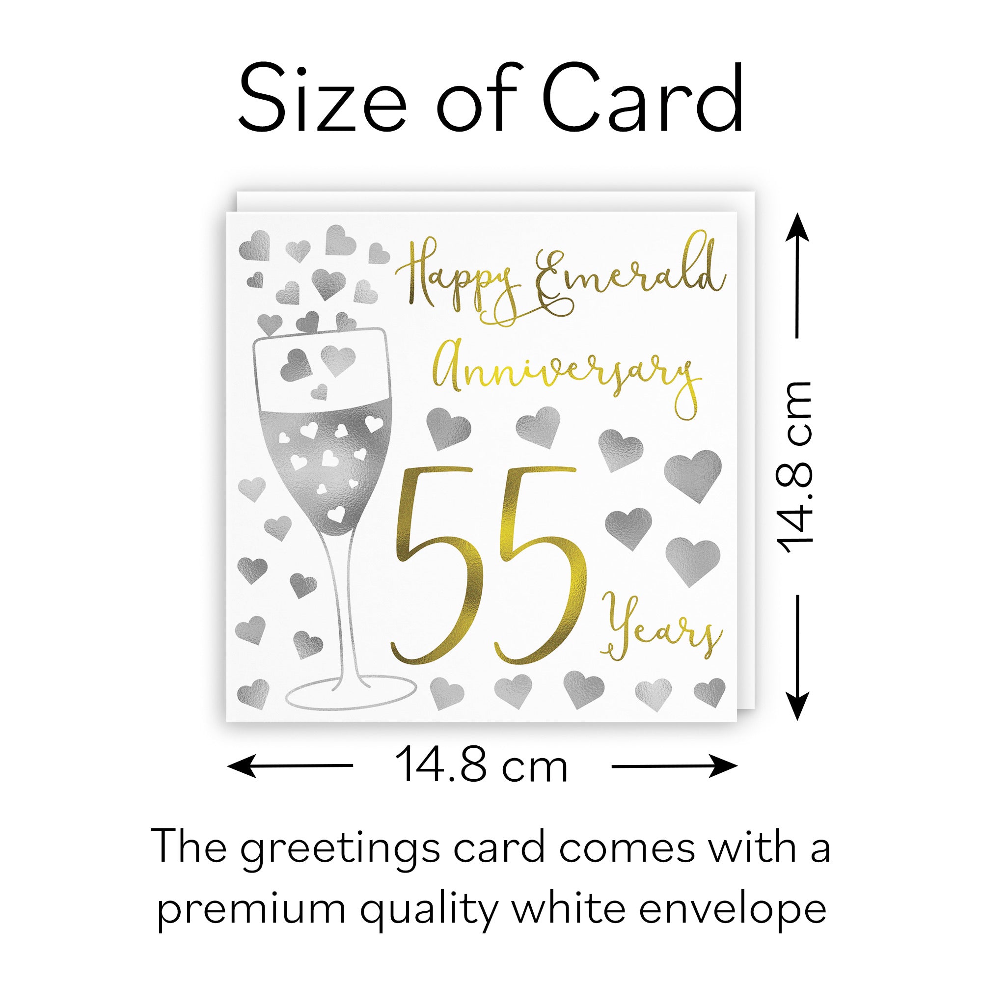 55th Anniversary Card Silver Hearts - Default Title (B08FHBB7KV)