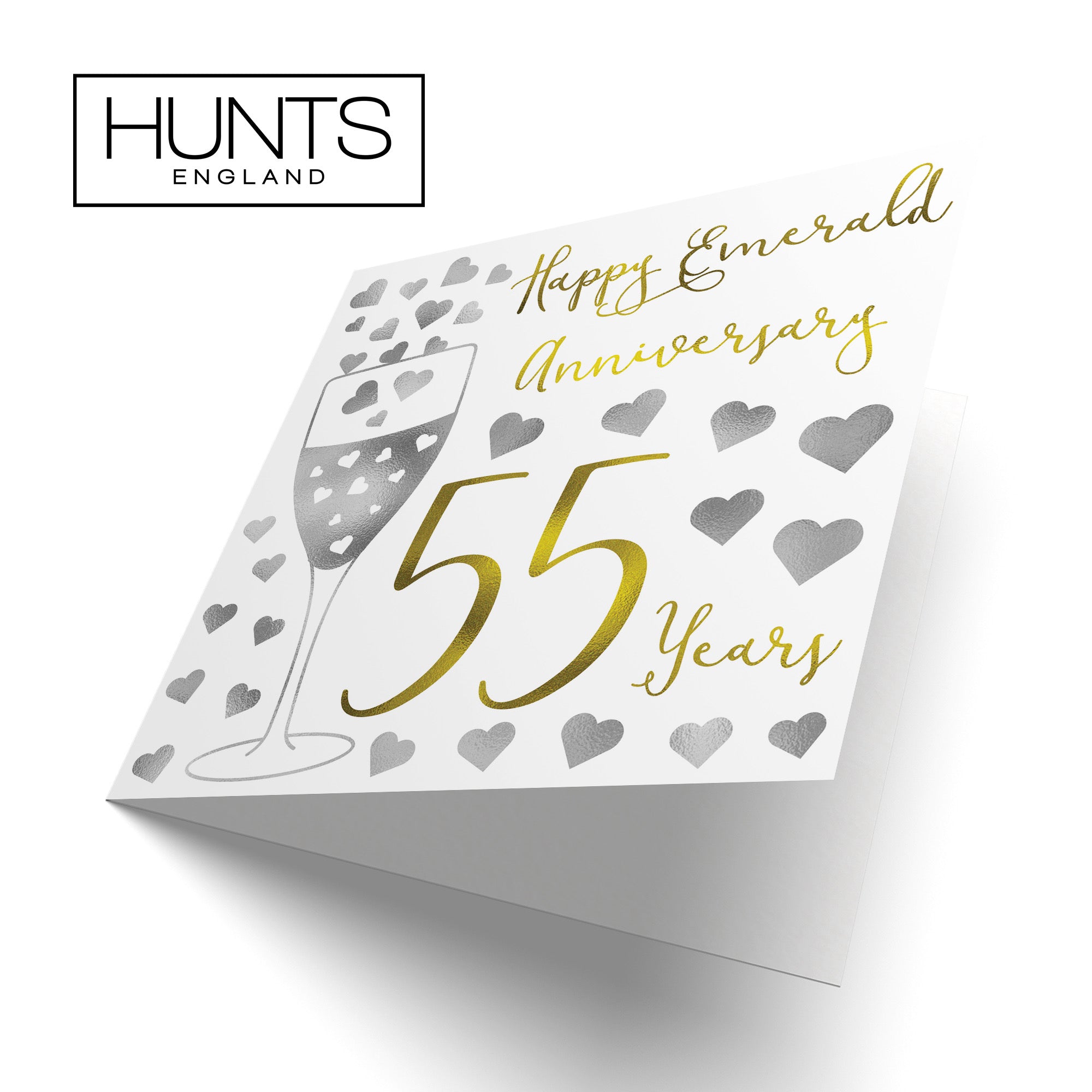 55th Anniversary Card Silver Hearts - Default Title (B08FHBB7KV)