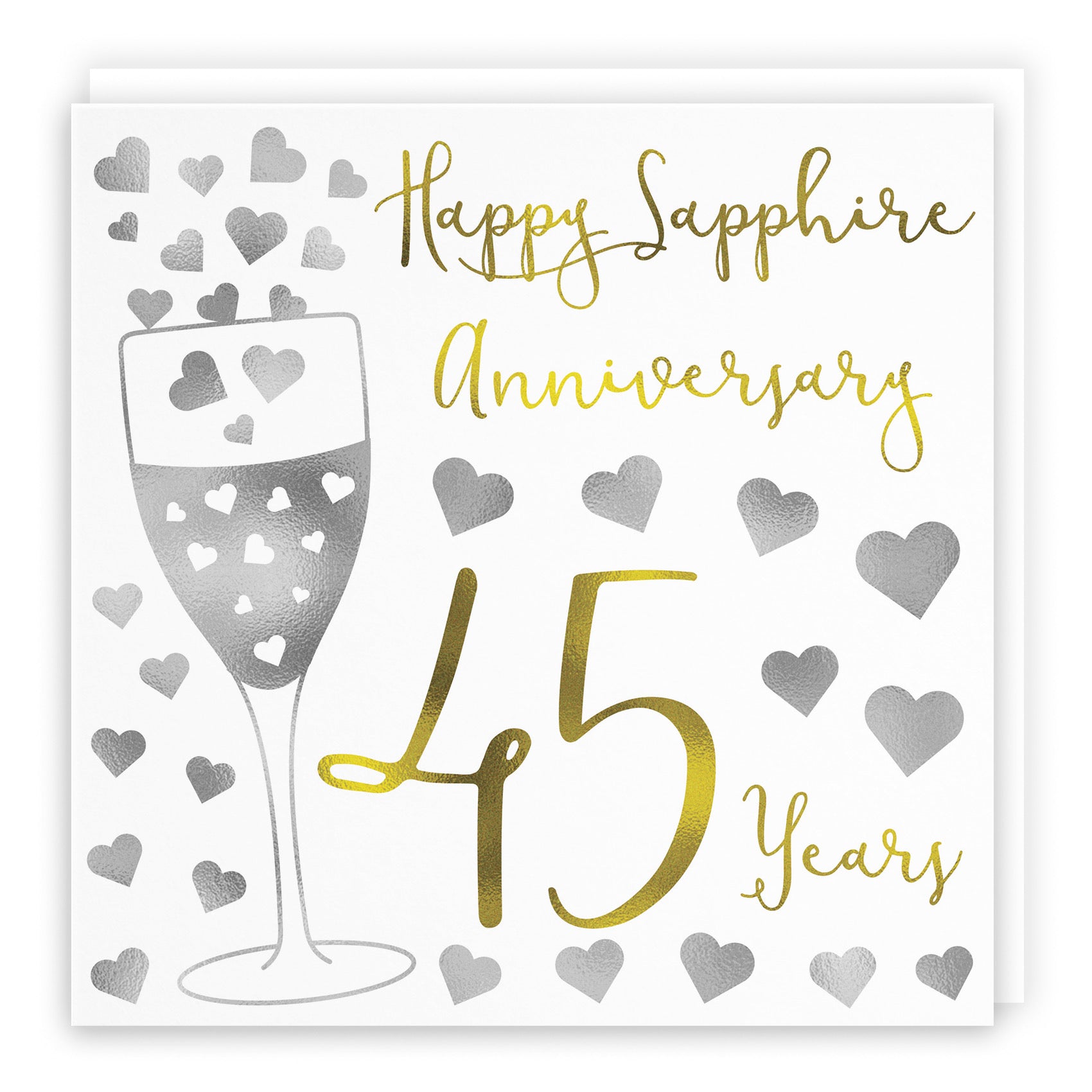 45th Anniversary Card Silver Hearts - Default Title (B08FHBFKVC)