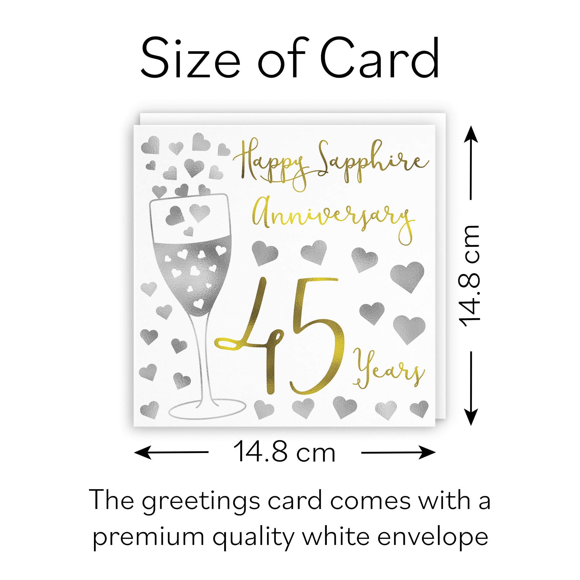 45th Anniversary Card Silver Hearts - Default Title (B08FHBFKVC)