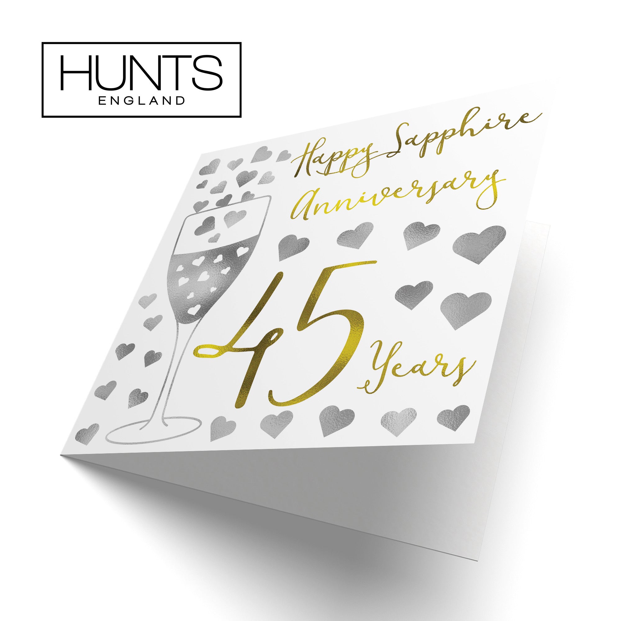 45th Anniversary Card Silver Hearts - Default Title (B08FHBFKVC)