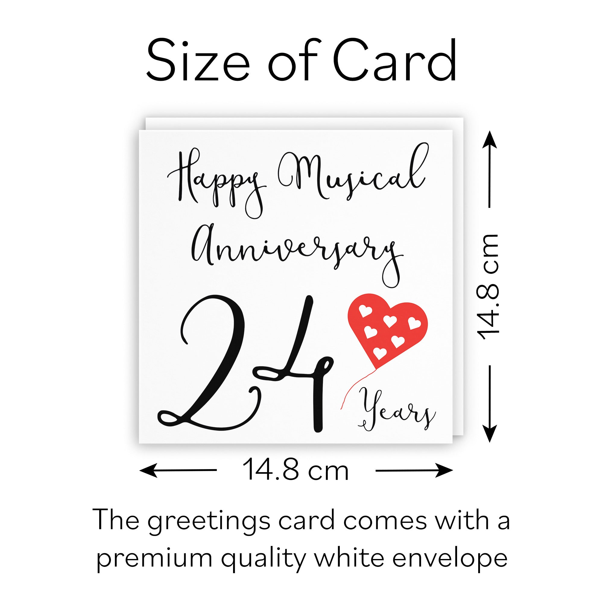 24th Anniversary Card Red Heart - Default Title (B08FHBJGVP)