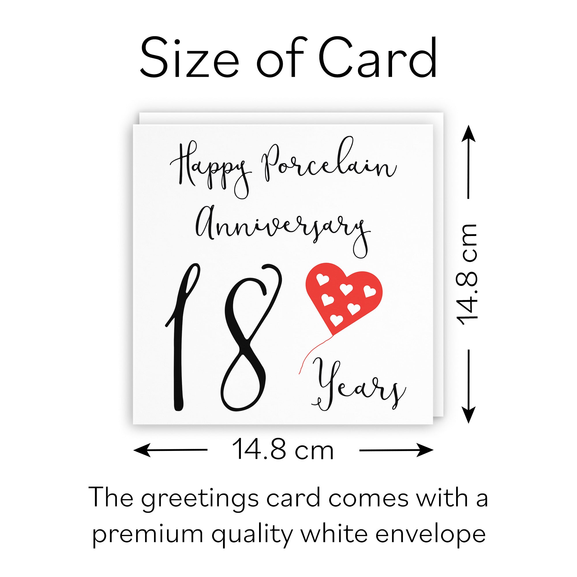 18th Porcelain Anniversary Card Red Heart - Default Title (B08FHBQ6BP)