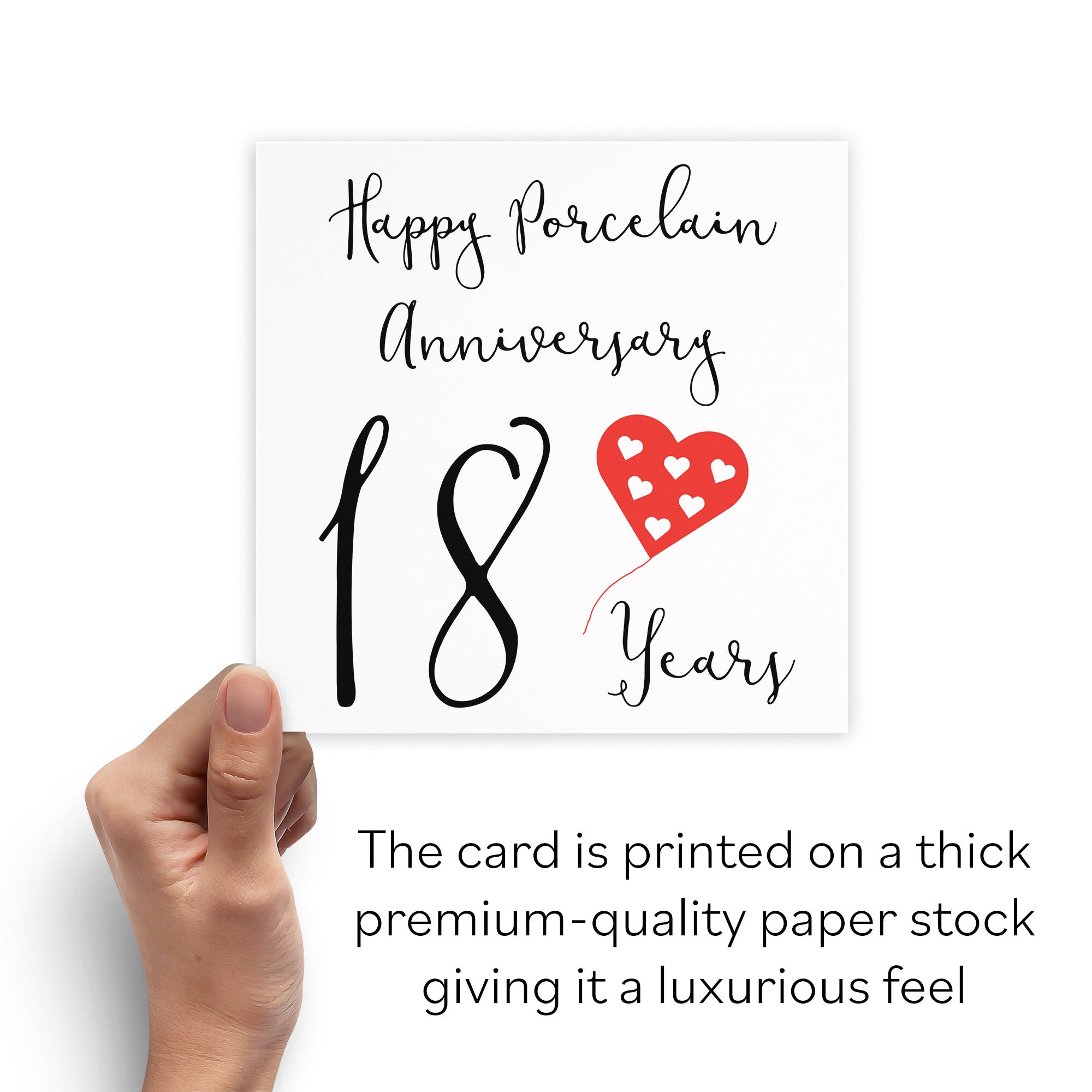 18th Porcelain Anniversary Card Red Heart - Default Title (B08FHBQ6BP)