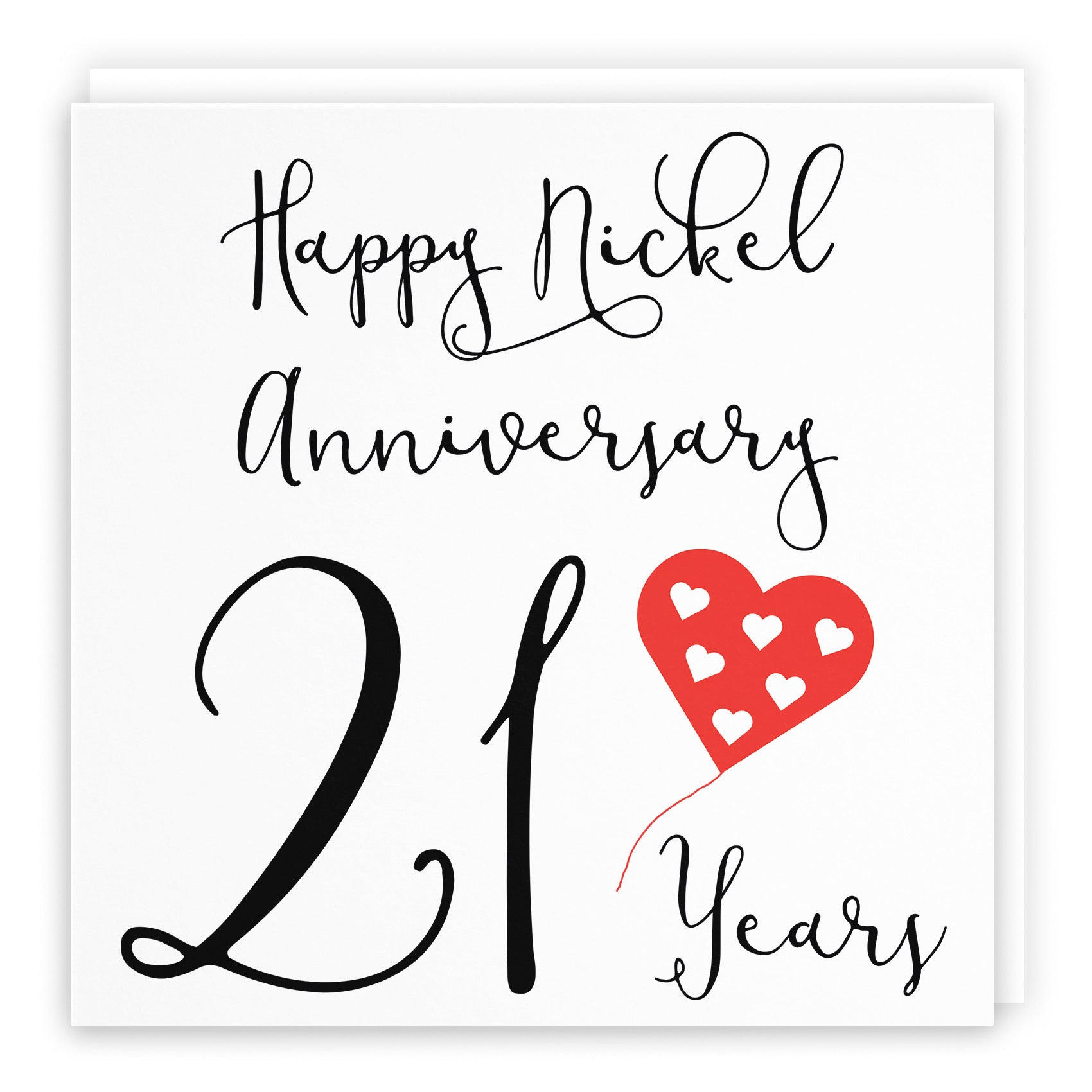 21st Anniversary Card Red Heart - Default Title (B08FHBRJX9)