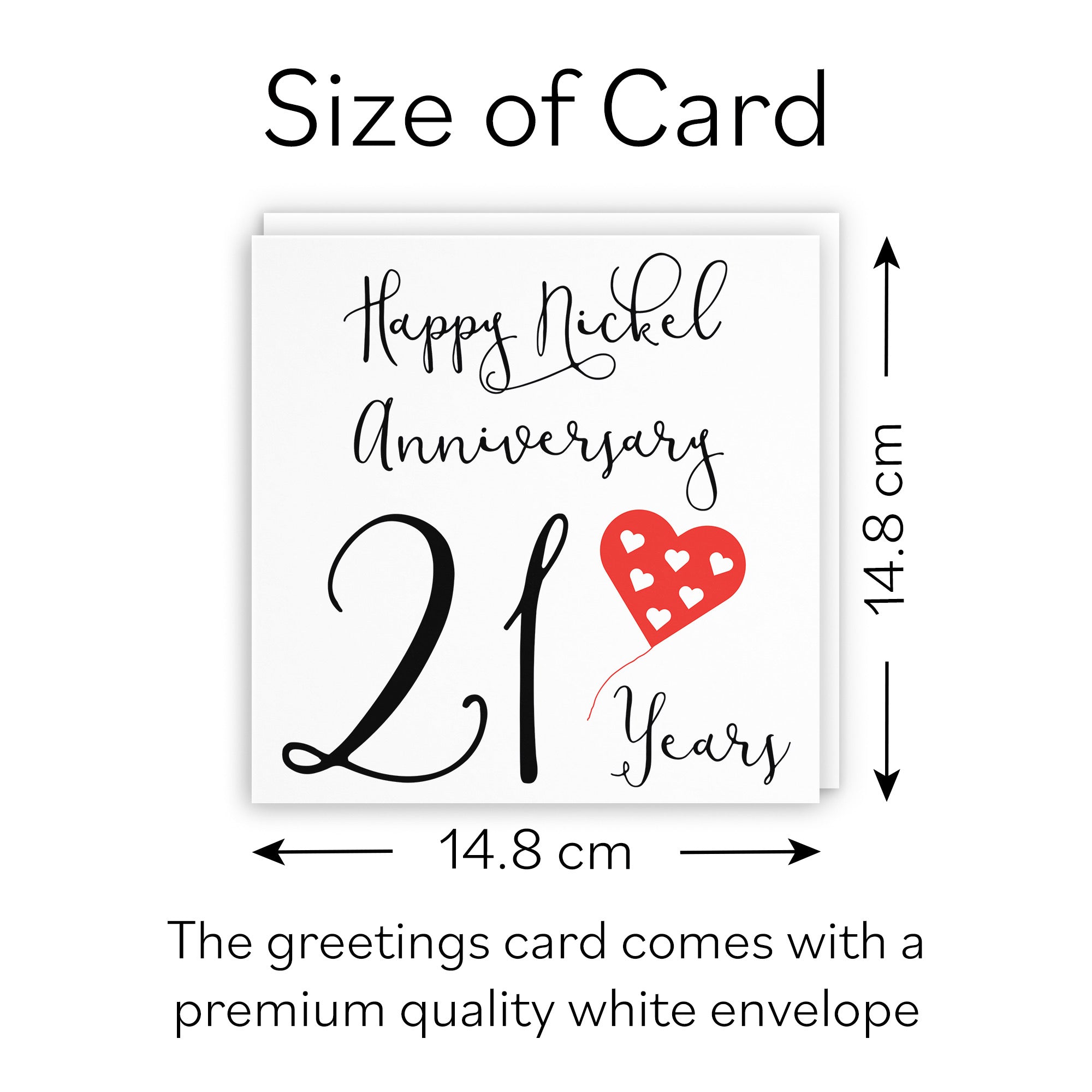 21st Anniversary Card Red Heart - Default Title (B08FHBRJX9)