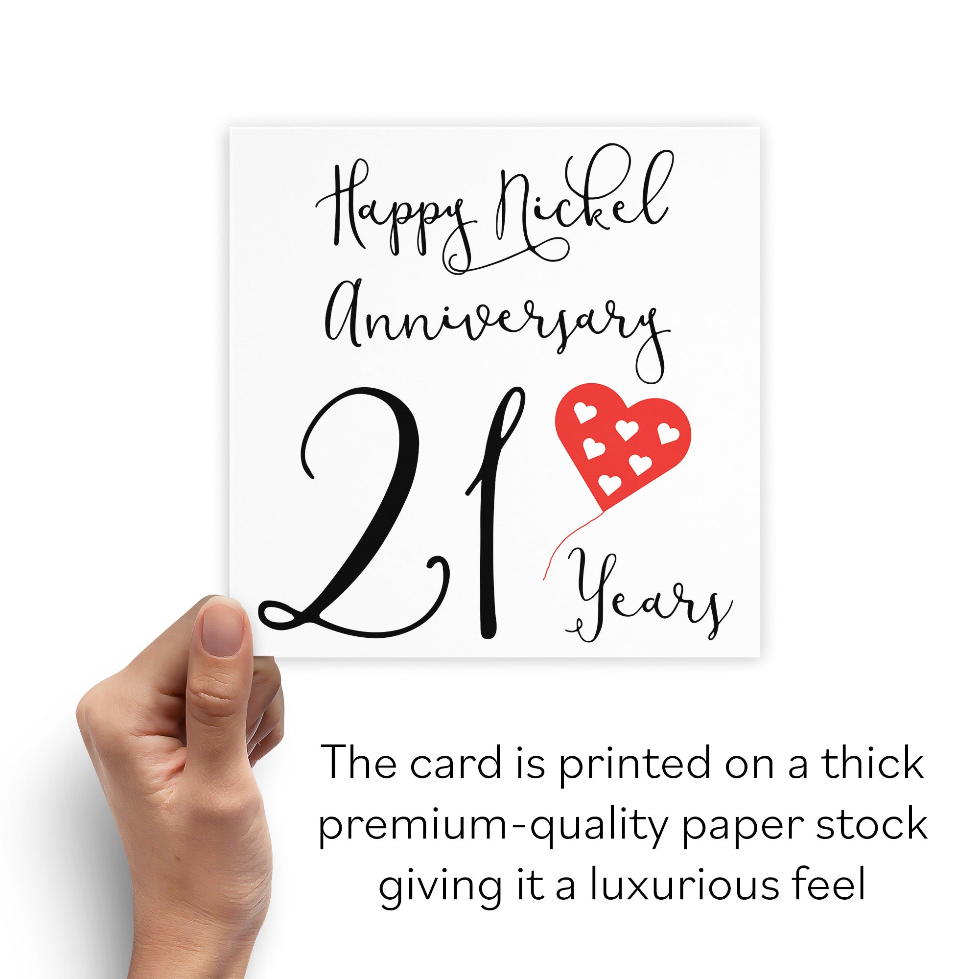 21st Anniversary Card Red Heart - Default Title (B08FHBRJX9)