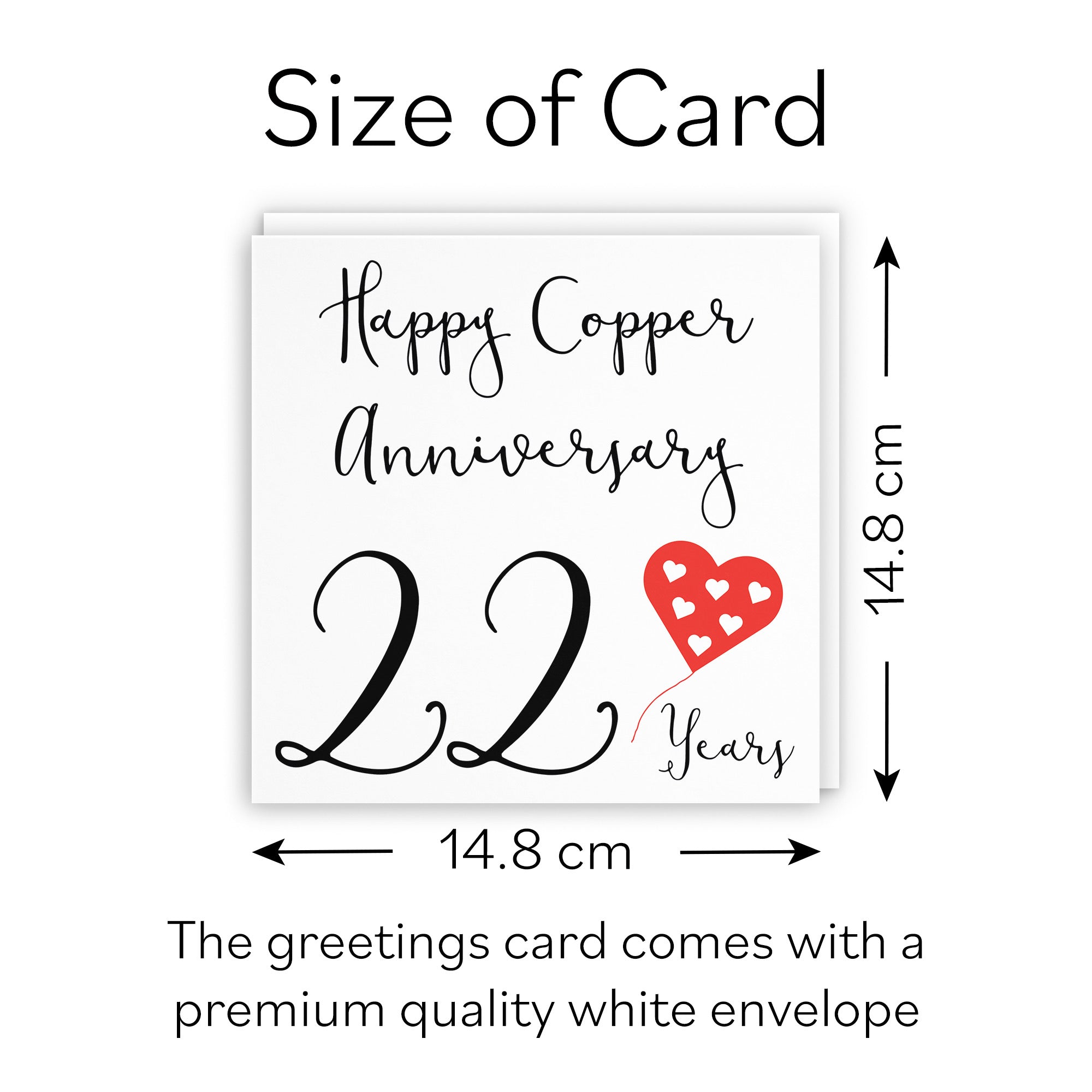 22nd Anniversary Card Red Heart - Default Title (B08FHC1N4V)