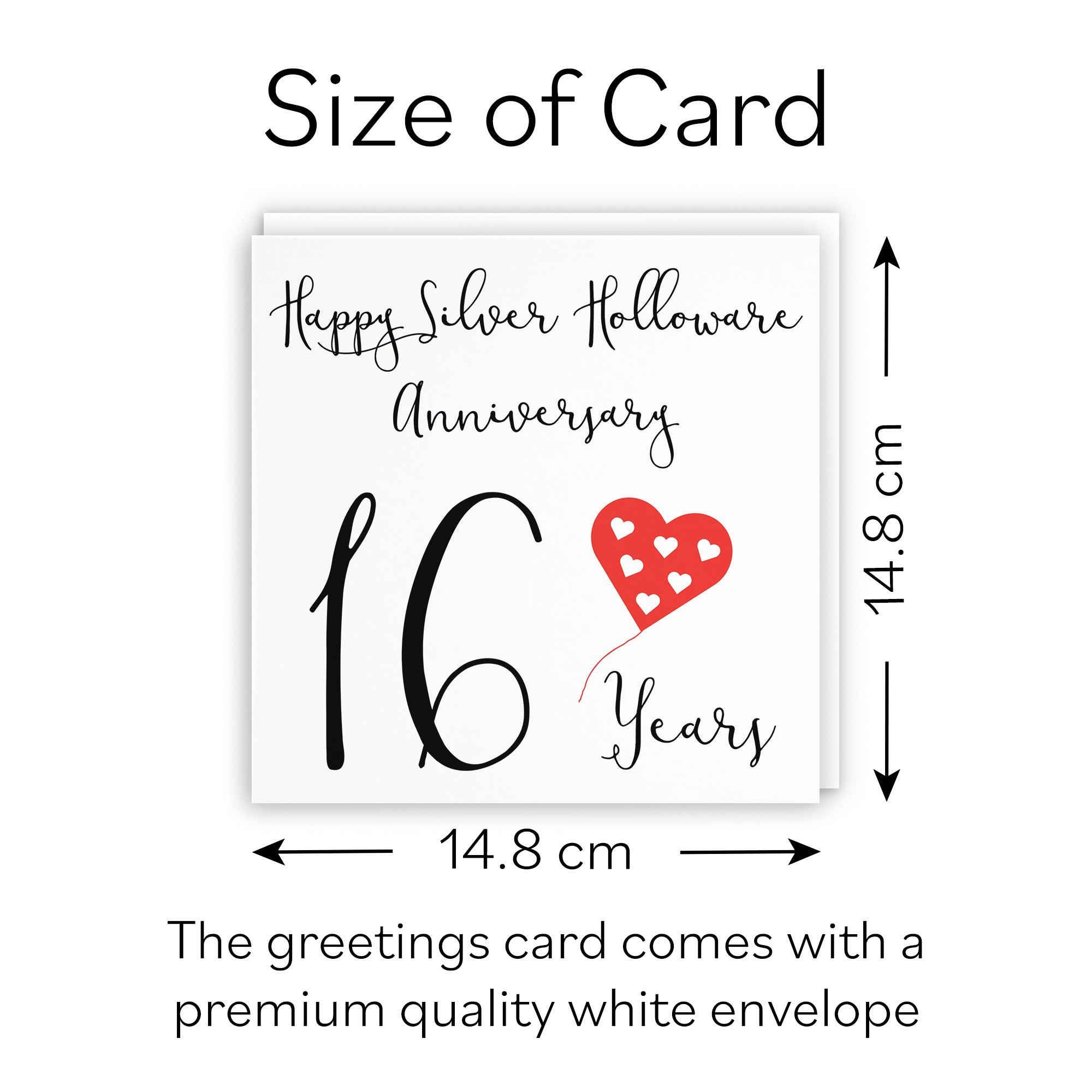 16th Anniversary Card Red Heart - Default Title (B08FHC6KM9)