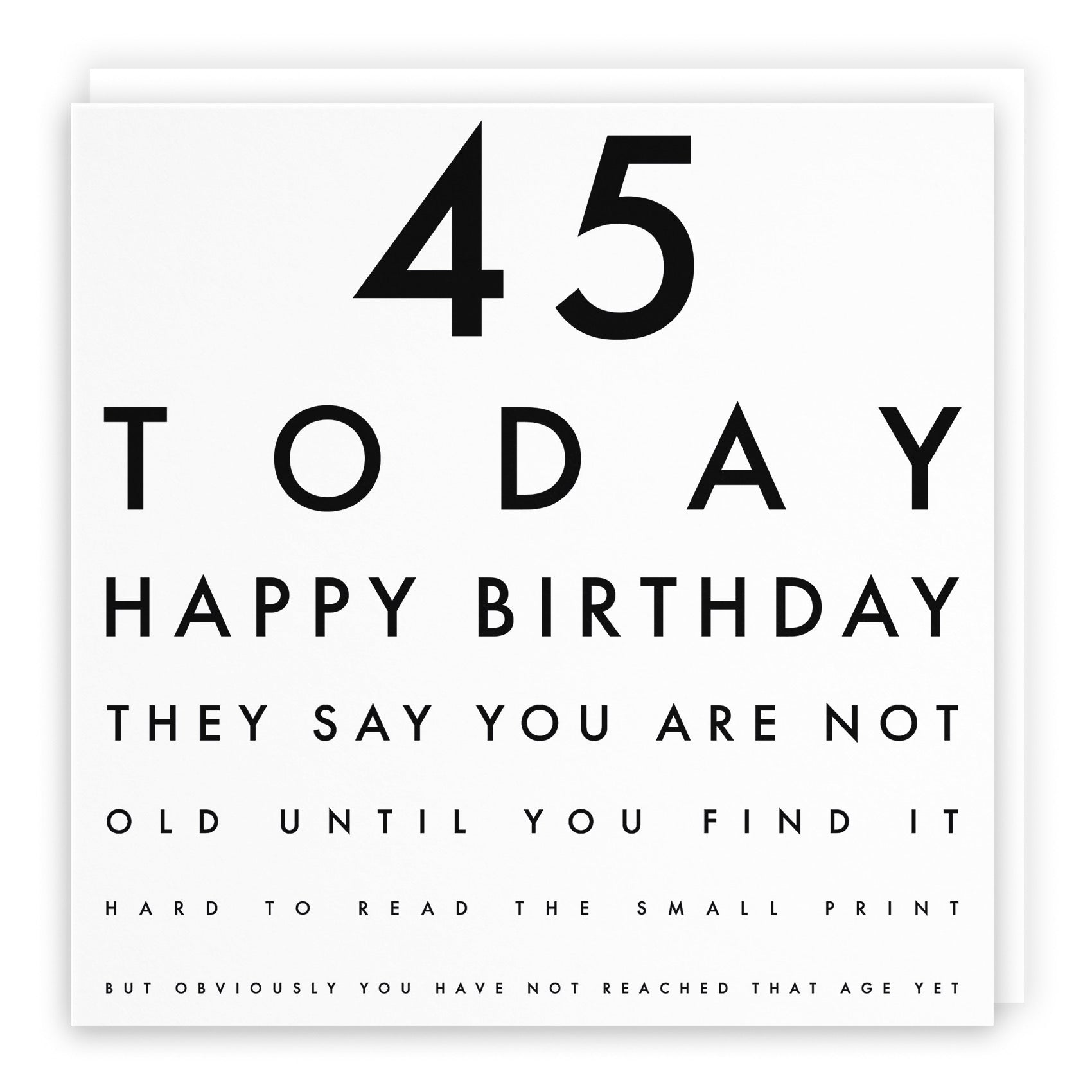 45th Birthday Eye Sight Joke Card Letters - Default Title (B08GZHH5YV)