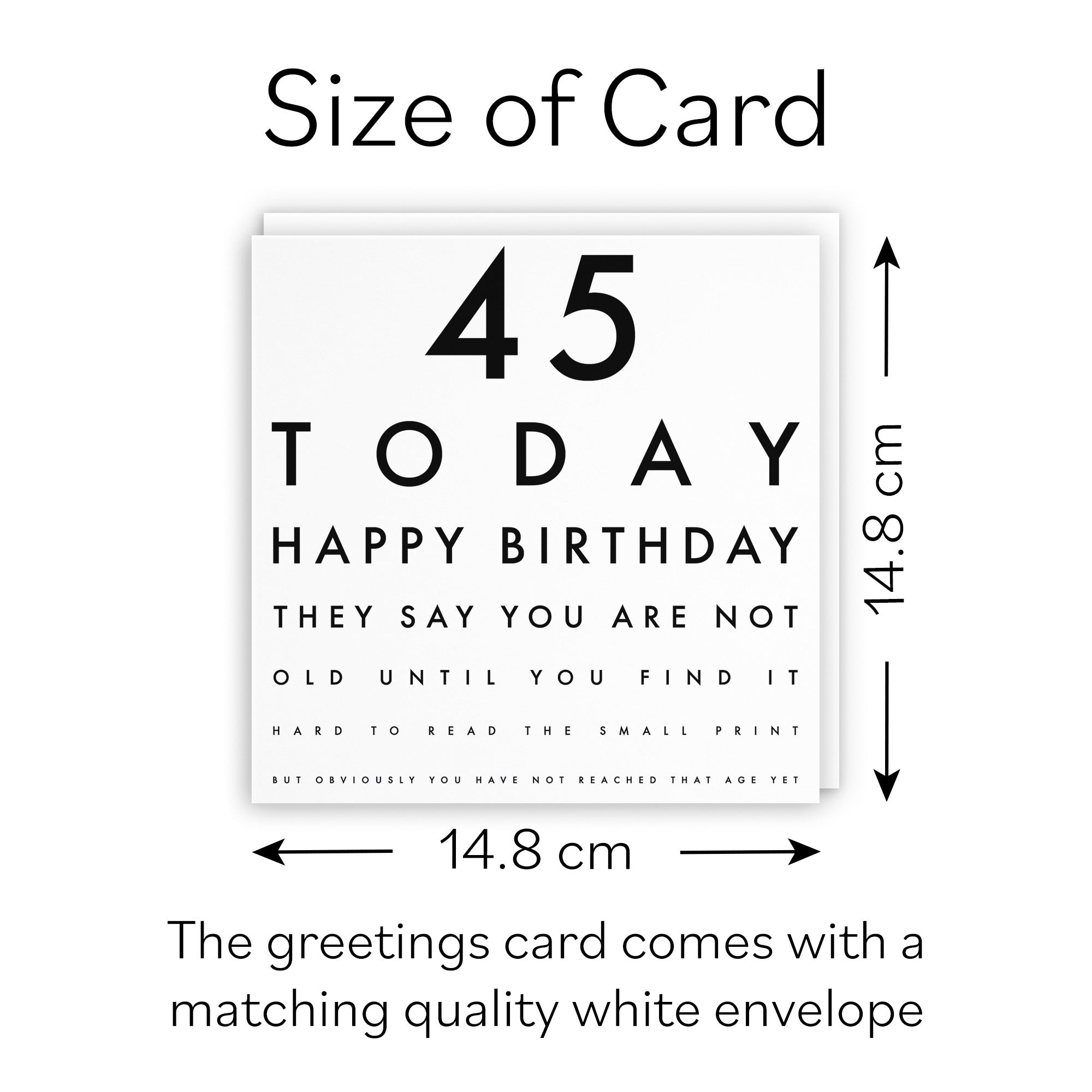 45th Birthday Eye Sight Joke Card Letters - Default Title (B08GZHH5YV)