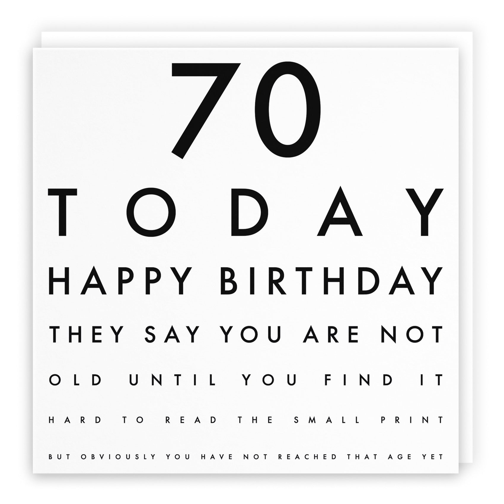 70th Birthday Eye Sight Joke Card Letters - Default Title (B08GZKKQNG)