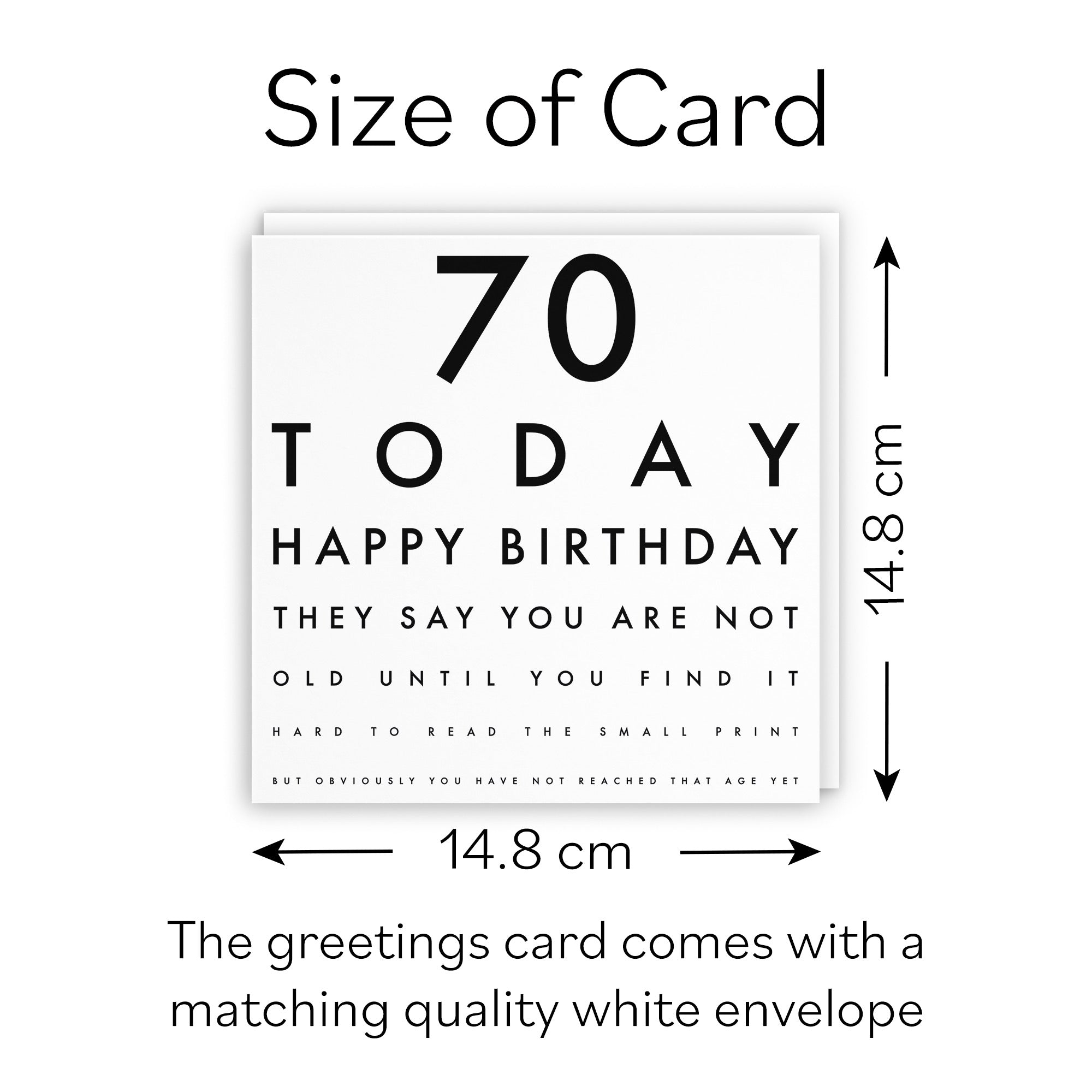 70th Birthday Eye Sight Joke Card Letters - Default Title (B08GZKKQNG)