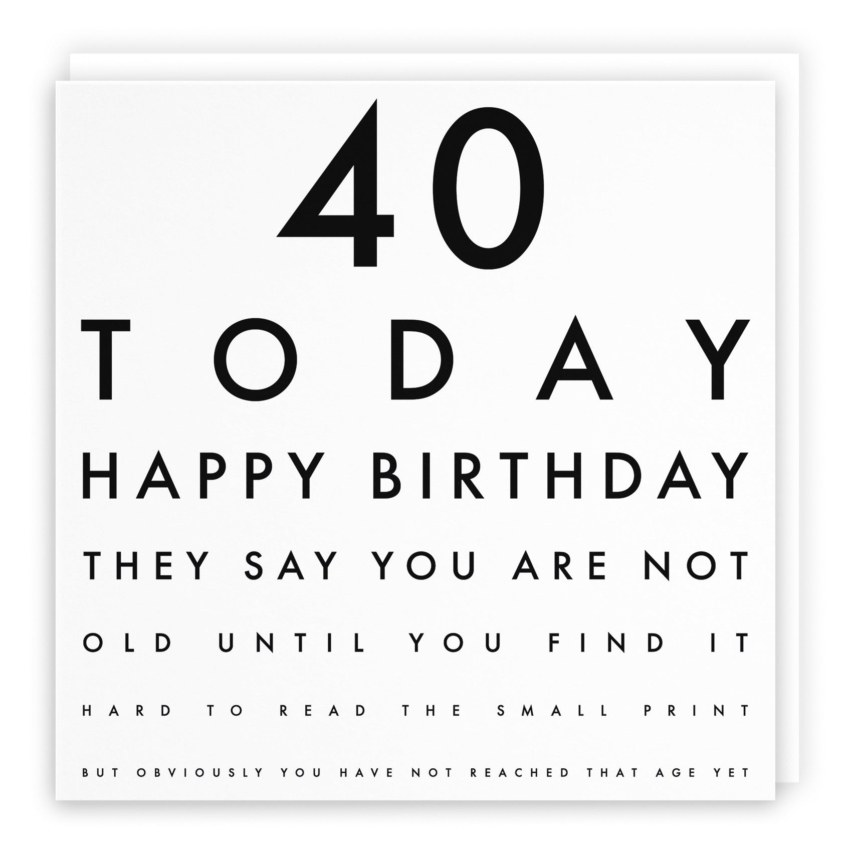 40th Birthday Eye Sight Joke Card Letters - Default Title (B08GZKP27T)