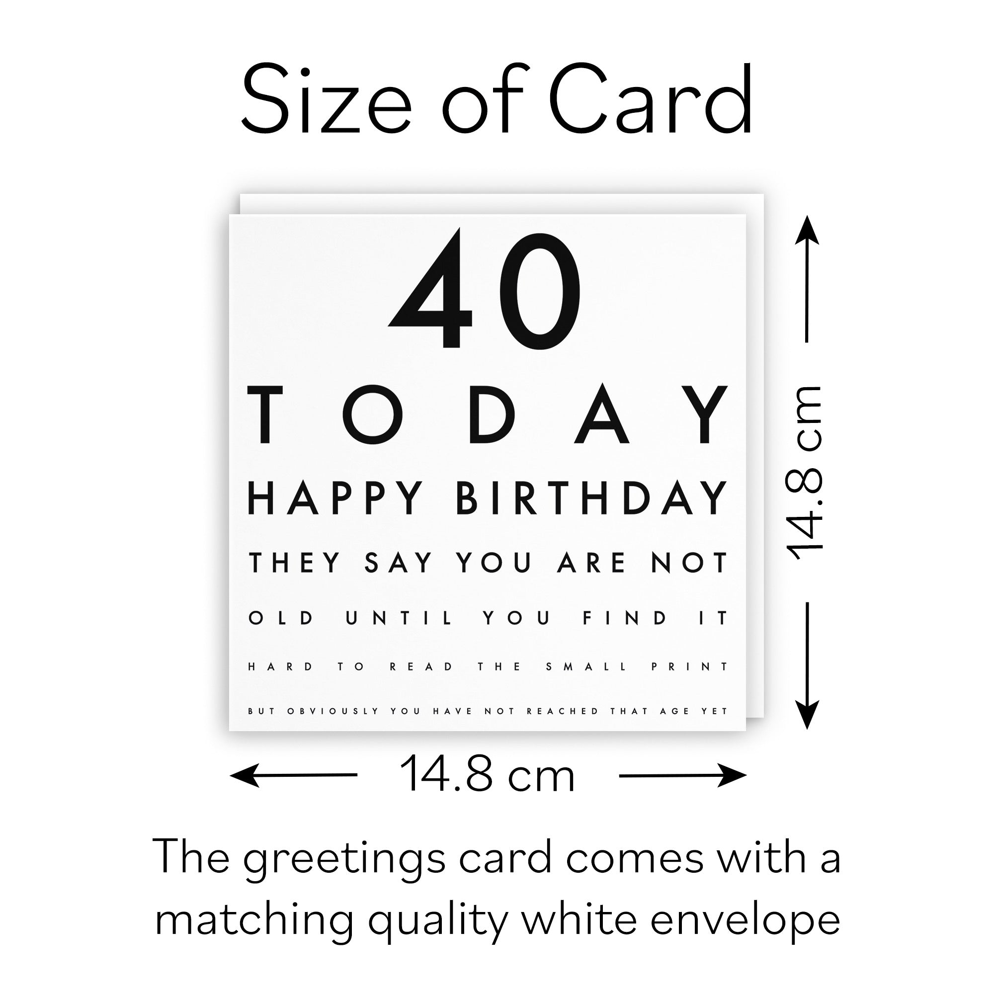 40th Birthday Eye Sight Joke Card Letters - Default Title (B08GZKP27T)