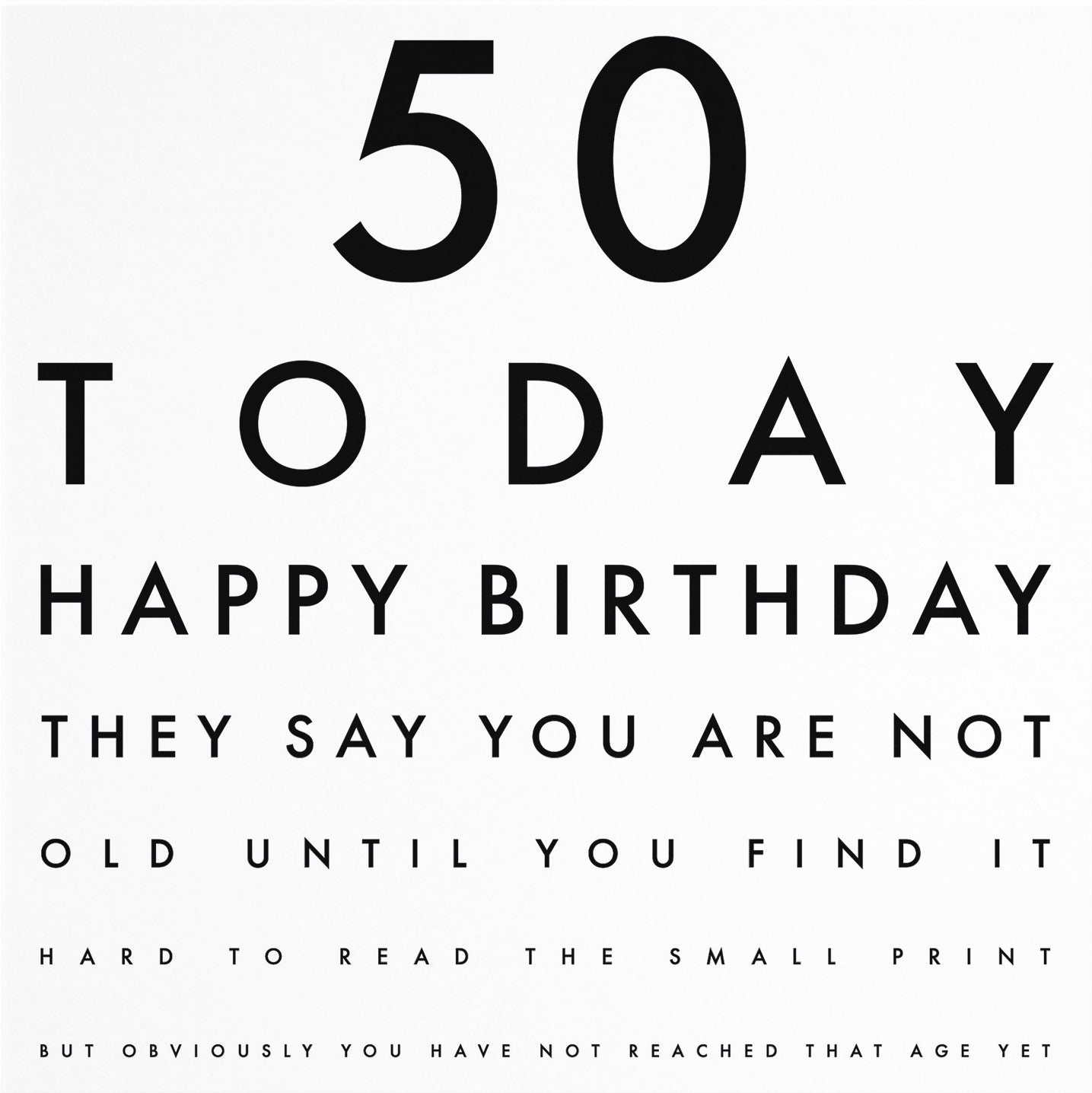 50th Birthday Eye Sight Joke Card Letters - Default Title (B08GZLXN2X)