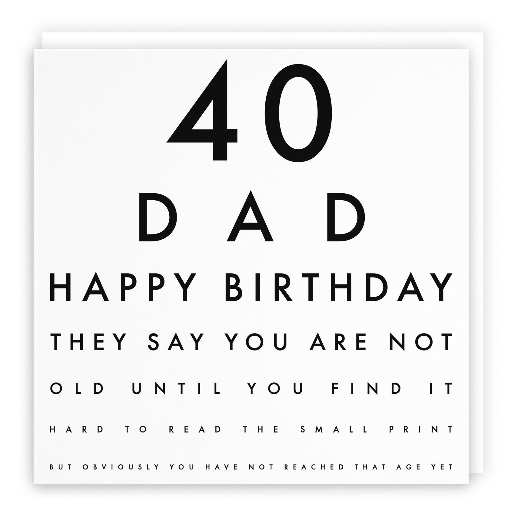 40th Dad Eye Sight Joke Birthday Card Letters - Default Title (B08GZN9GWD)