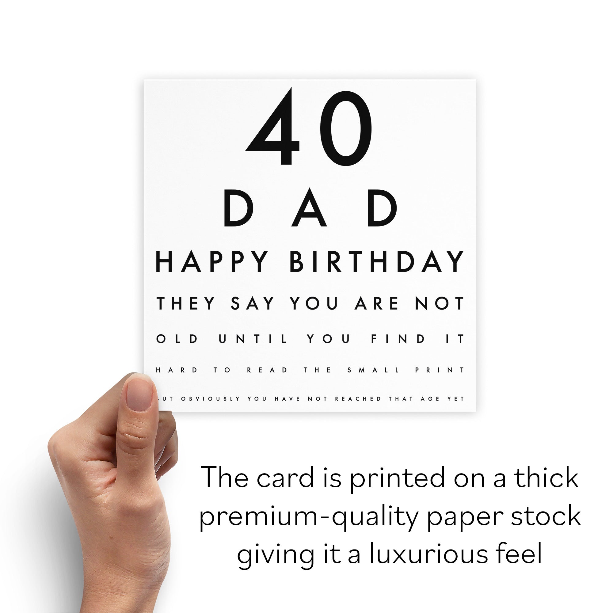 40th Dad Eye Sight Joke Birthday Card Letters - Default Title (B08GZN9GWD)