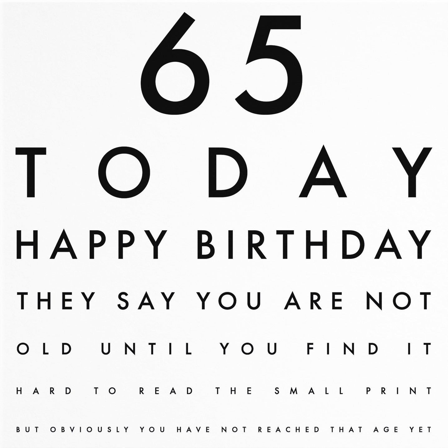 65th Humorous Joke Birthday Card Letters - Default Title (B08GZNNSS6)