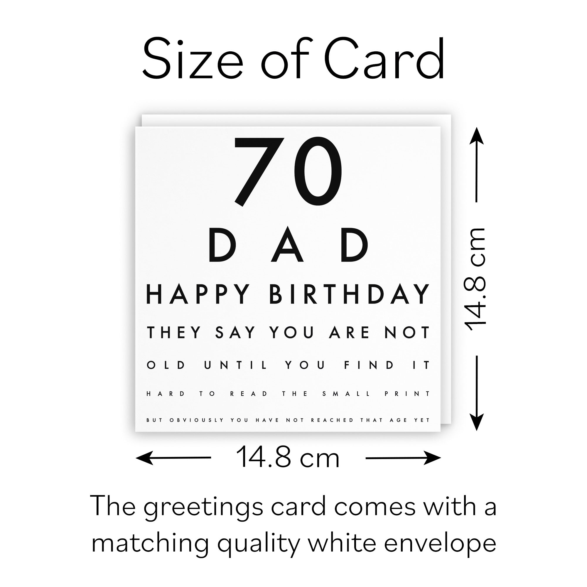 70th Dad Eye Sight Joke Birthday Card Letters - Default Title (B08GZP6WPX)