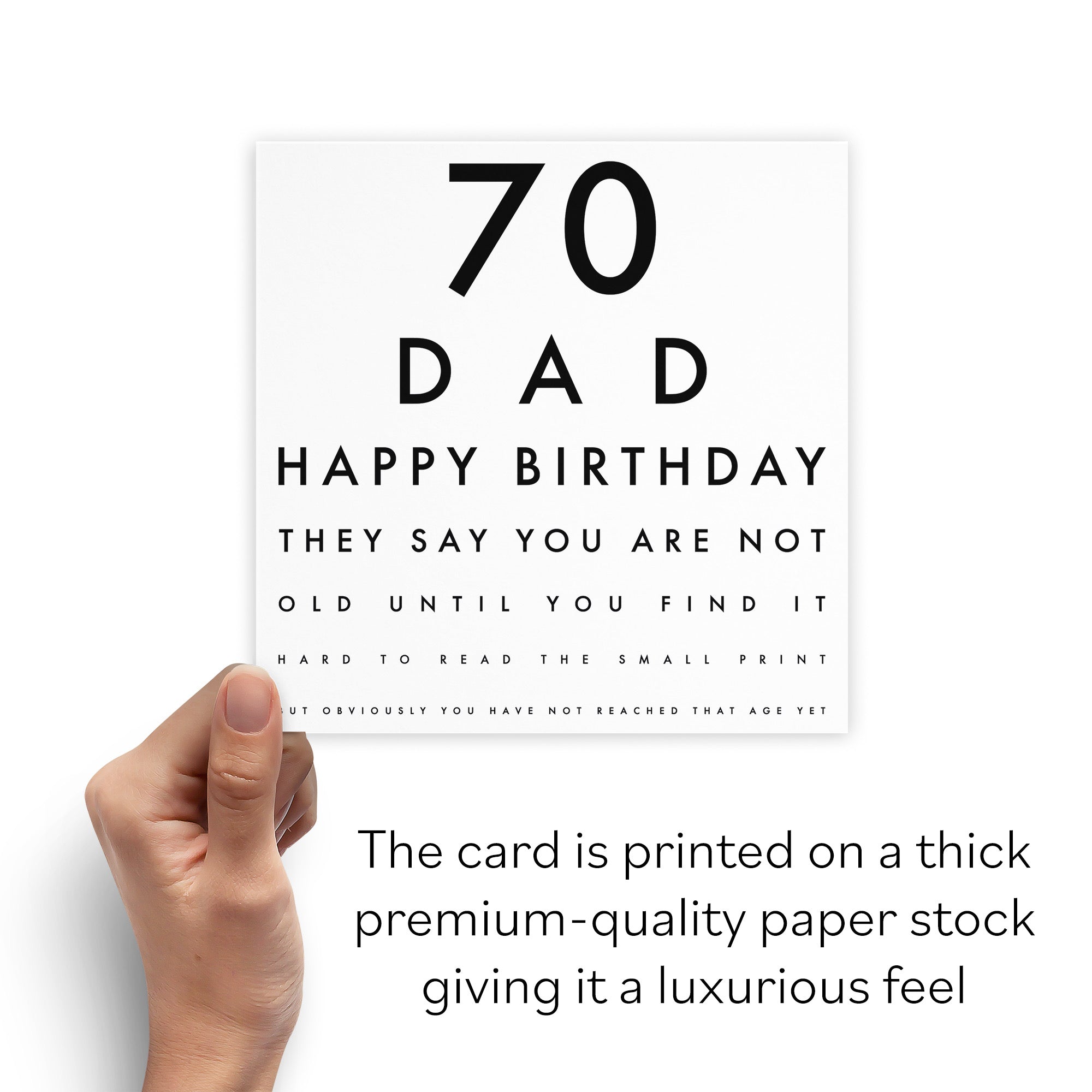 70th Dad Eye Sight Joke Birthday Card Letters - Default Title (B08GZP6WPX)